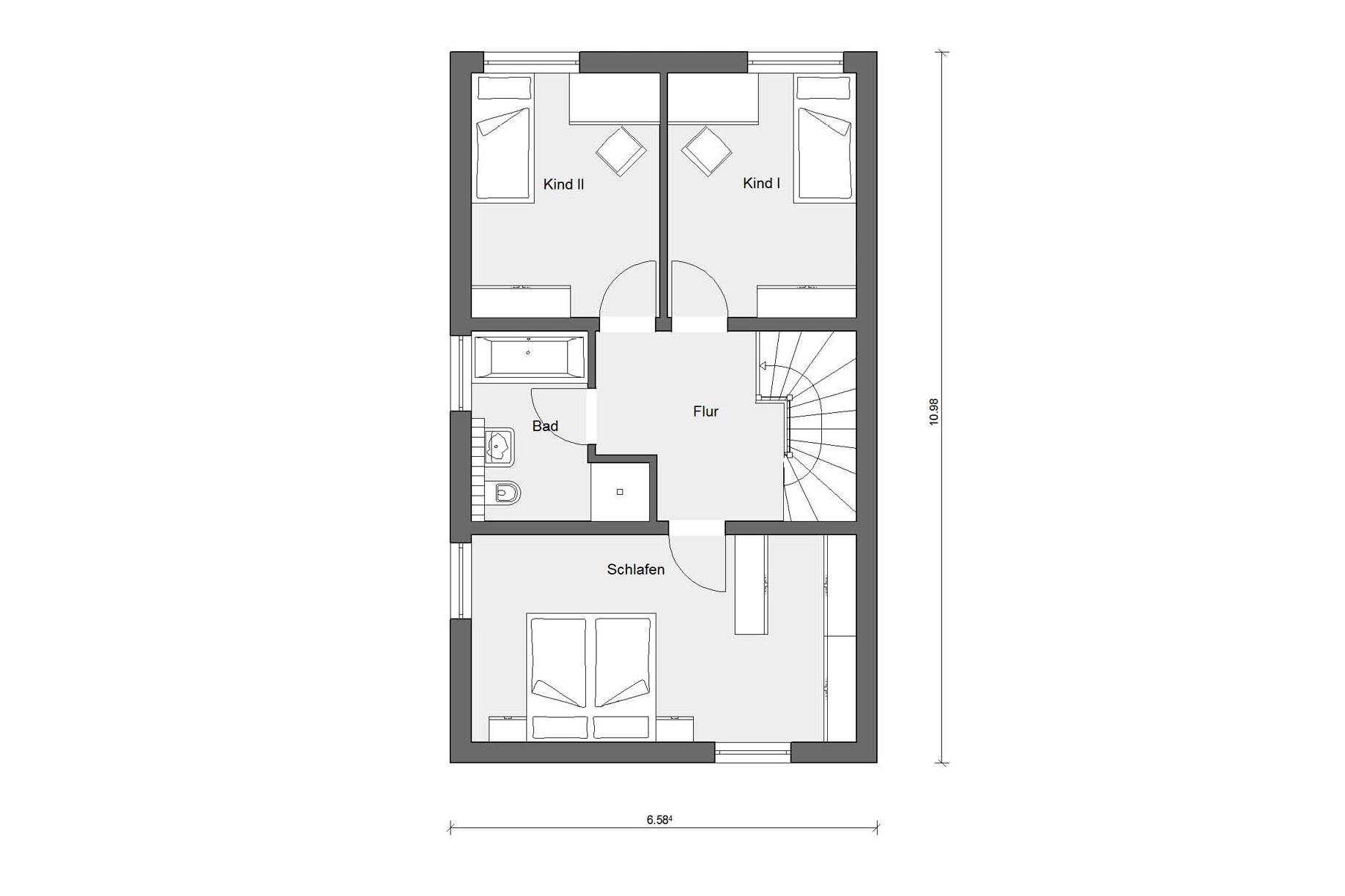 Plan d'étage grenier E 20-116.1 maison de chaîne