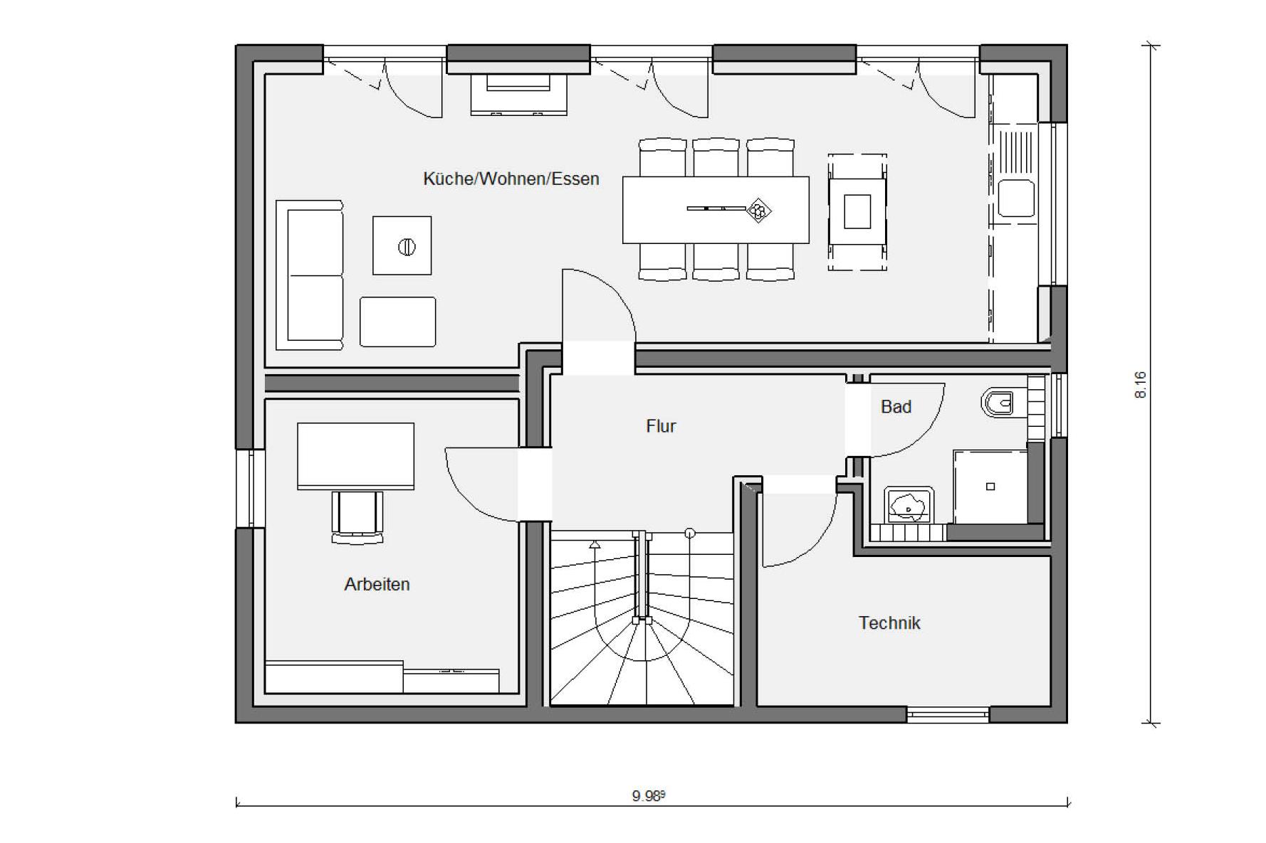 Grundriss Kellergeschoss E 15-210.1 Haus mit Extra-Wohnung
