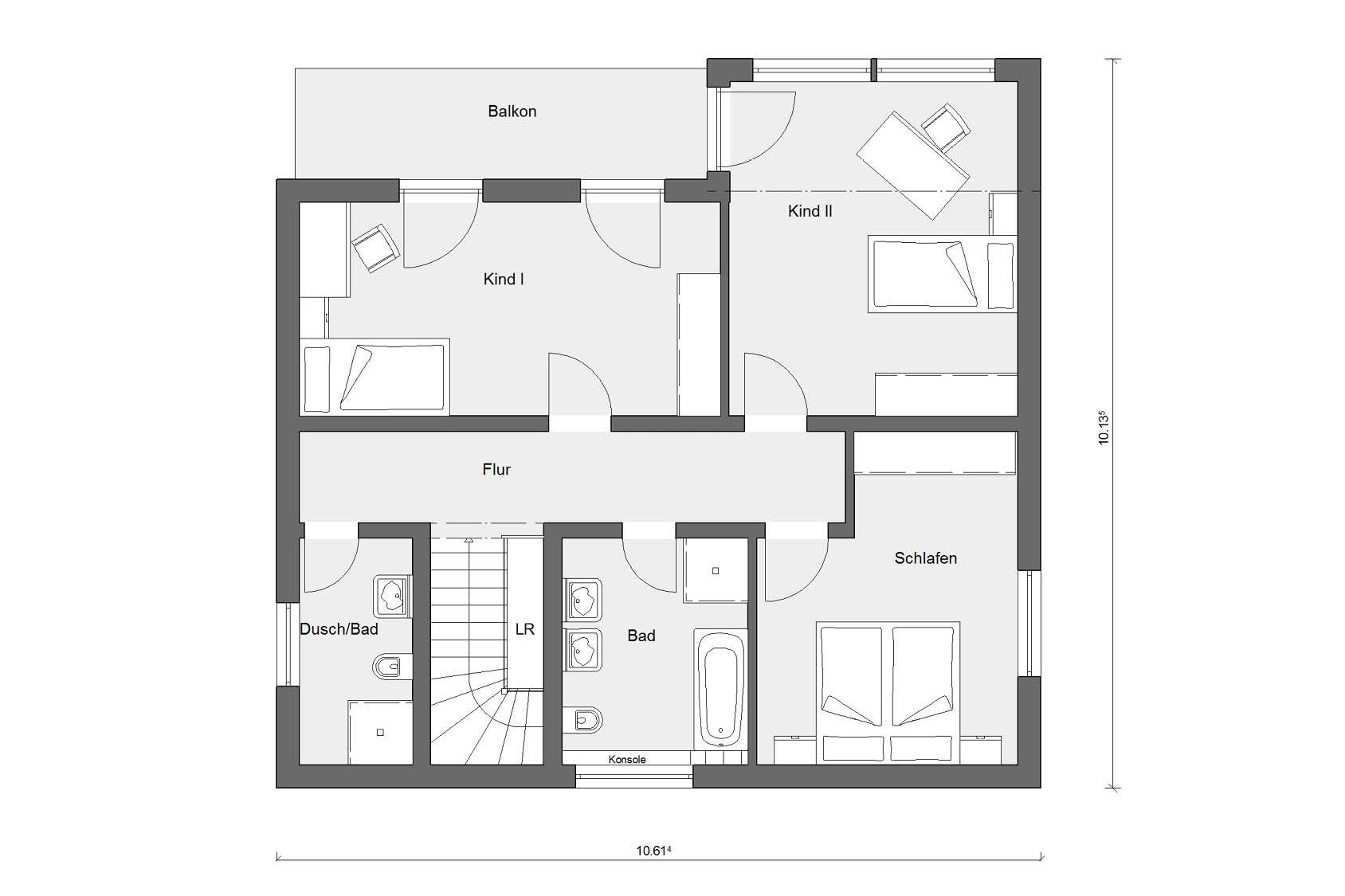 Grundriss Dachgeschoss E 20-159.11 Haus mit Flachdach