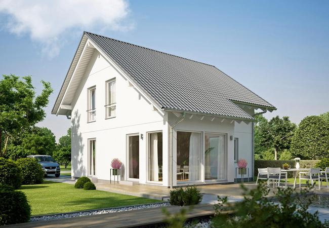 Modern detached house with large glazed areas