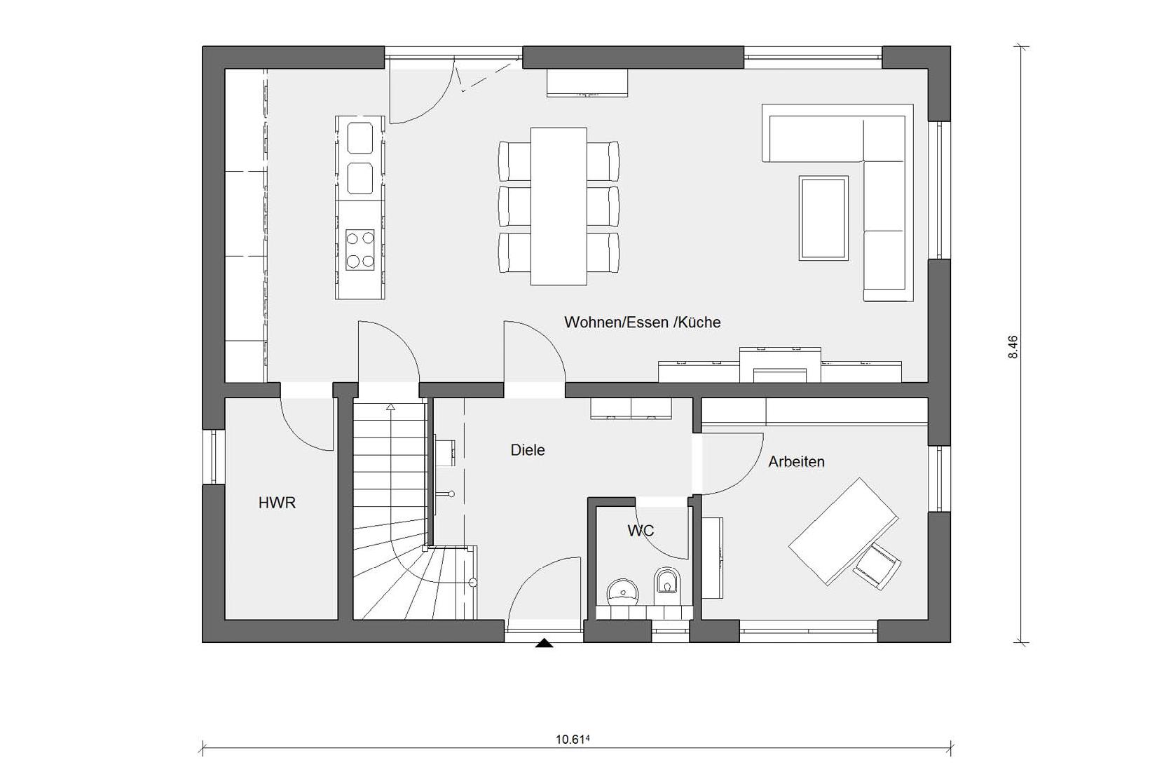 Grundriss Erdgeschoss E 20-149.2 Moderne Villa