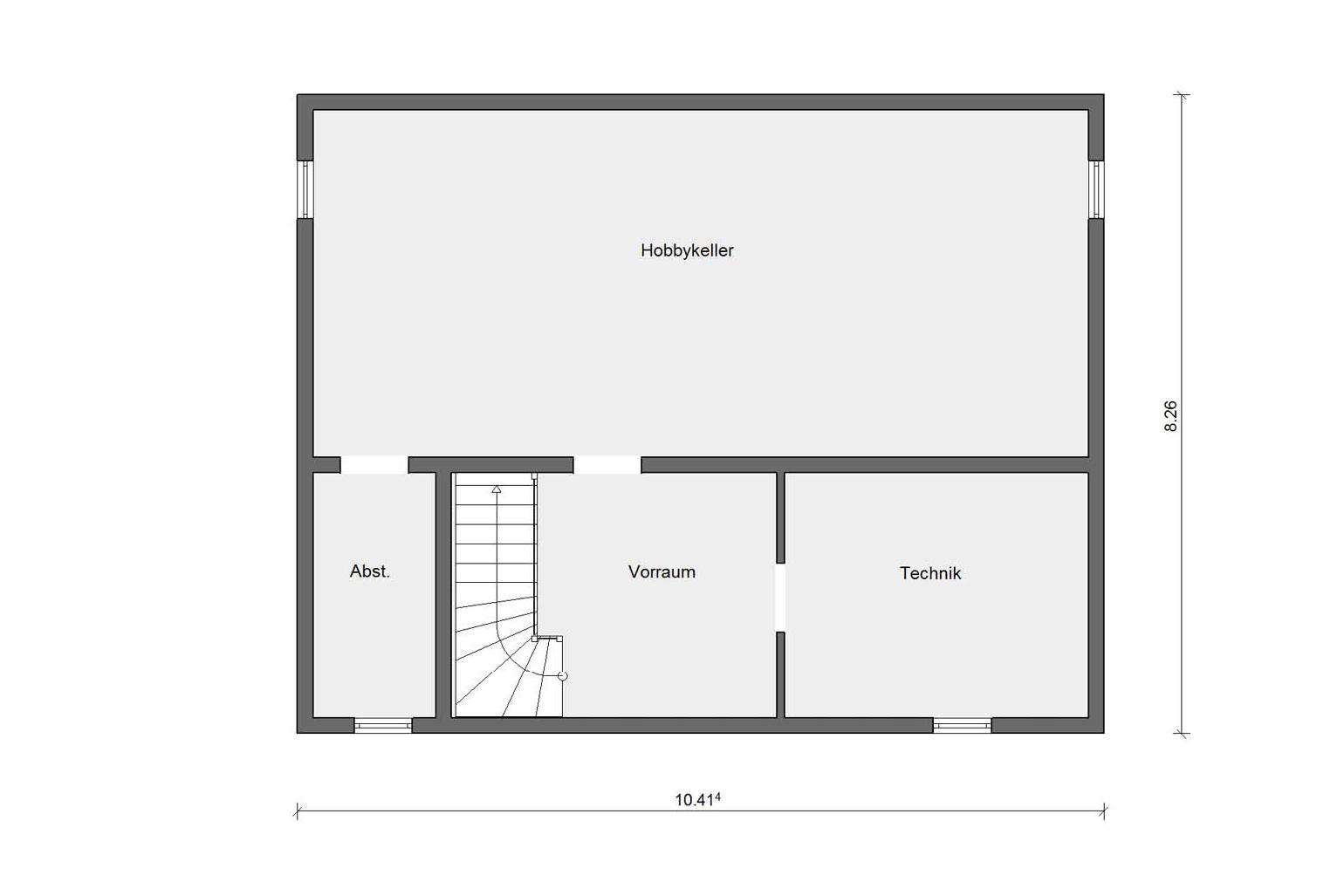 Pianta seminterrato E 20-148.4 Villetta urbana con grande balcone