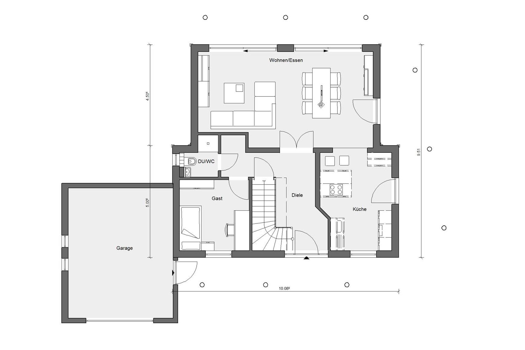 Plan d'étage rez-de-chaussée Young Family Home E 15-146.3