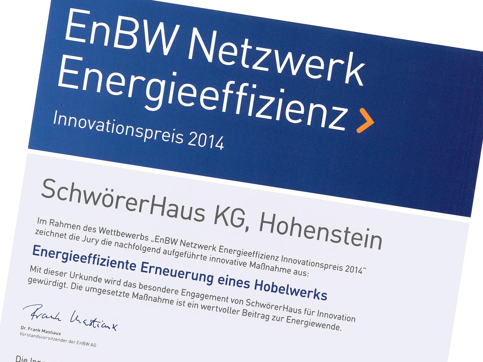 Innovationspreis durch EnBW-Netzwerk Energieeffizienz