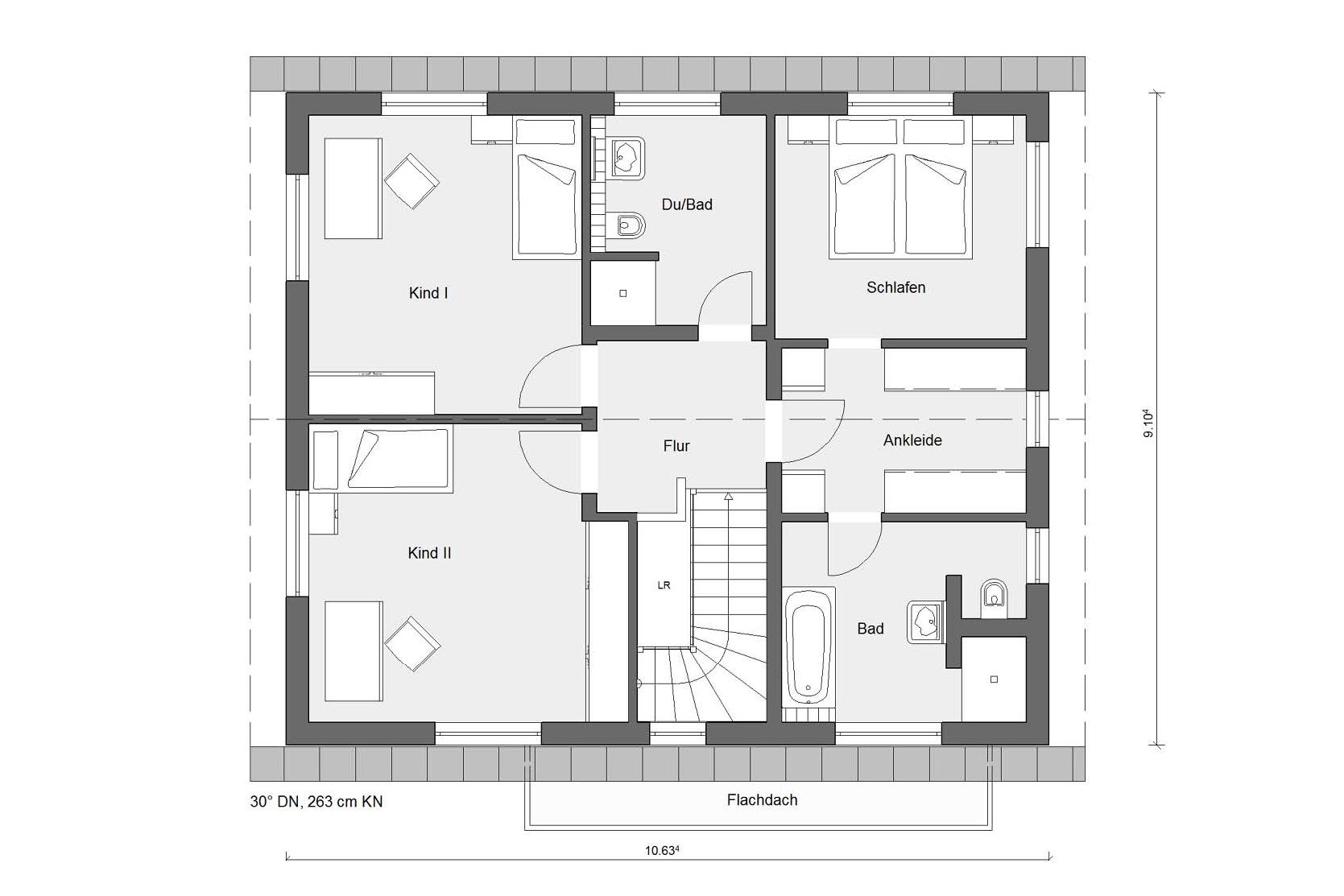 Grundriss Dachgeschoss E 20-158.3 Einfamilienhaus zweigeschossig