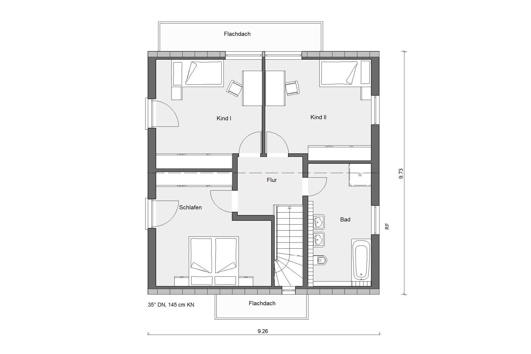 Grundriss Dachgeschoss E 15-149.8 Haus mit Terrassenüberdachung