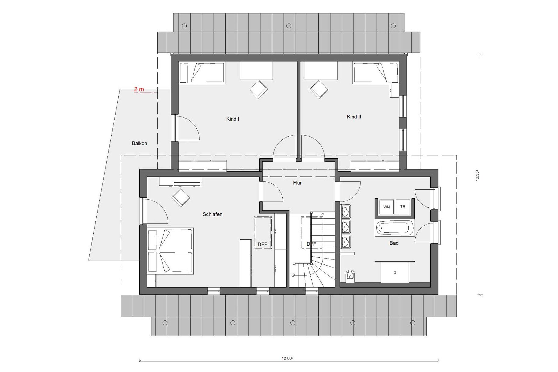 Grundriss Dachgeschoss E 15-199.1 Youg Family Home 2