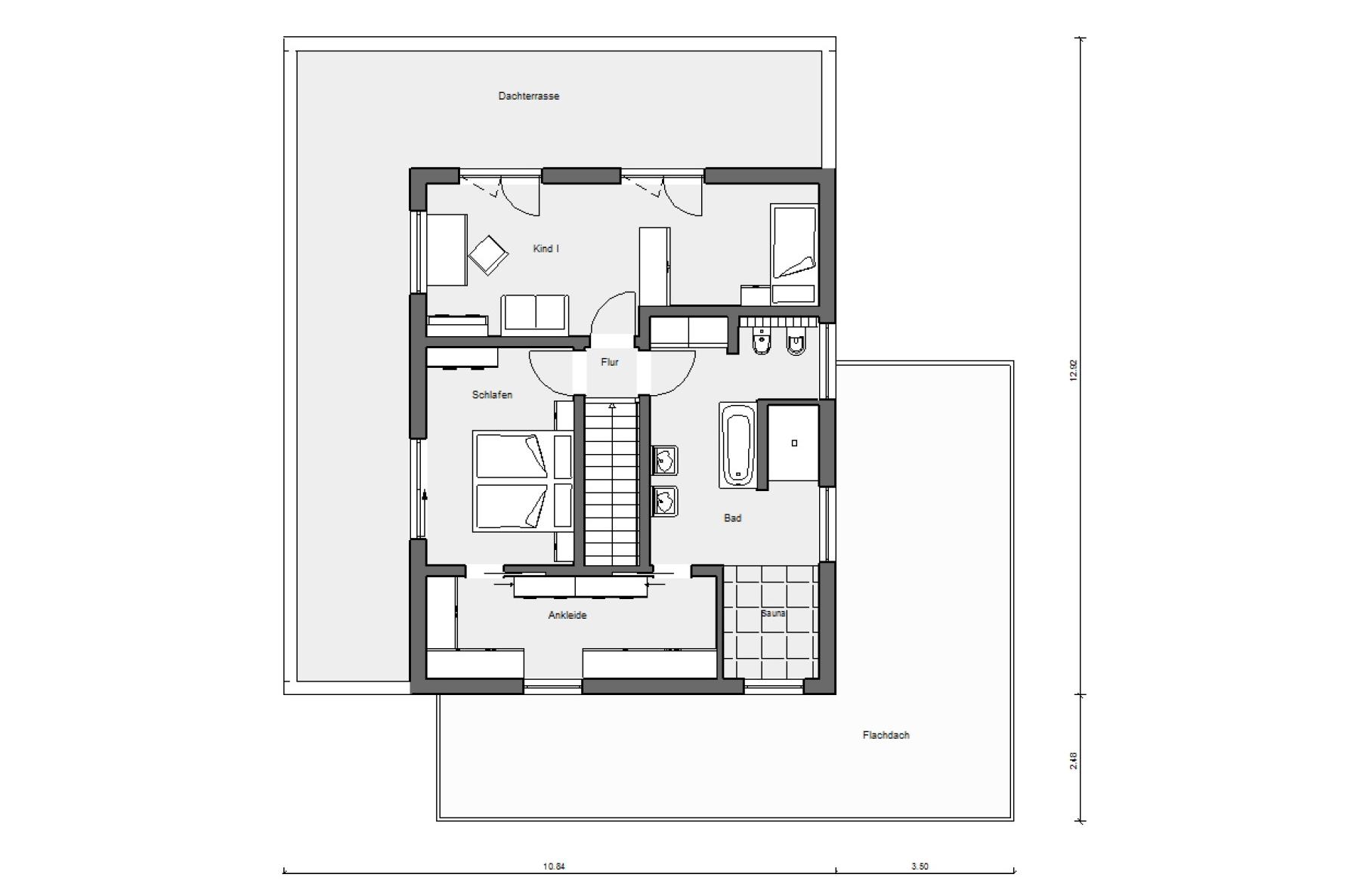 Dachgeschoss Grundriss Einfamilienhaus