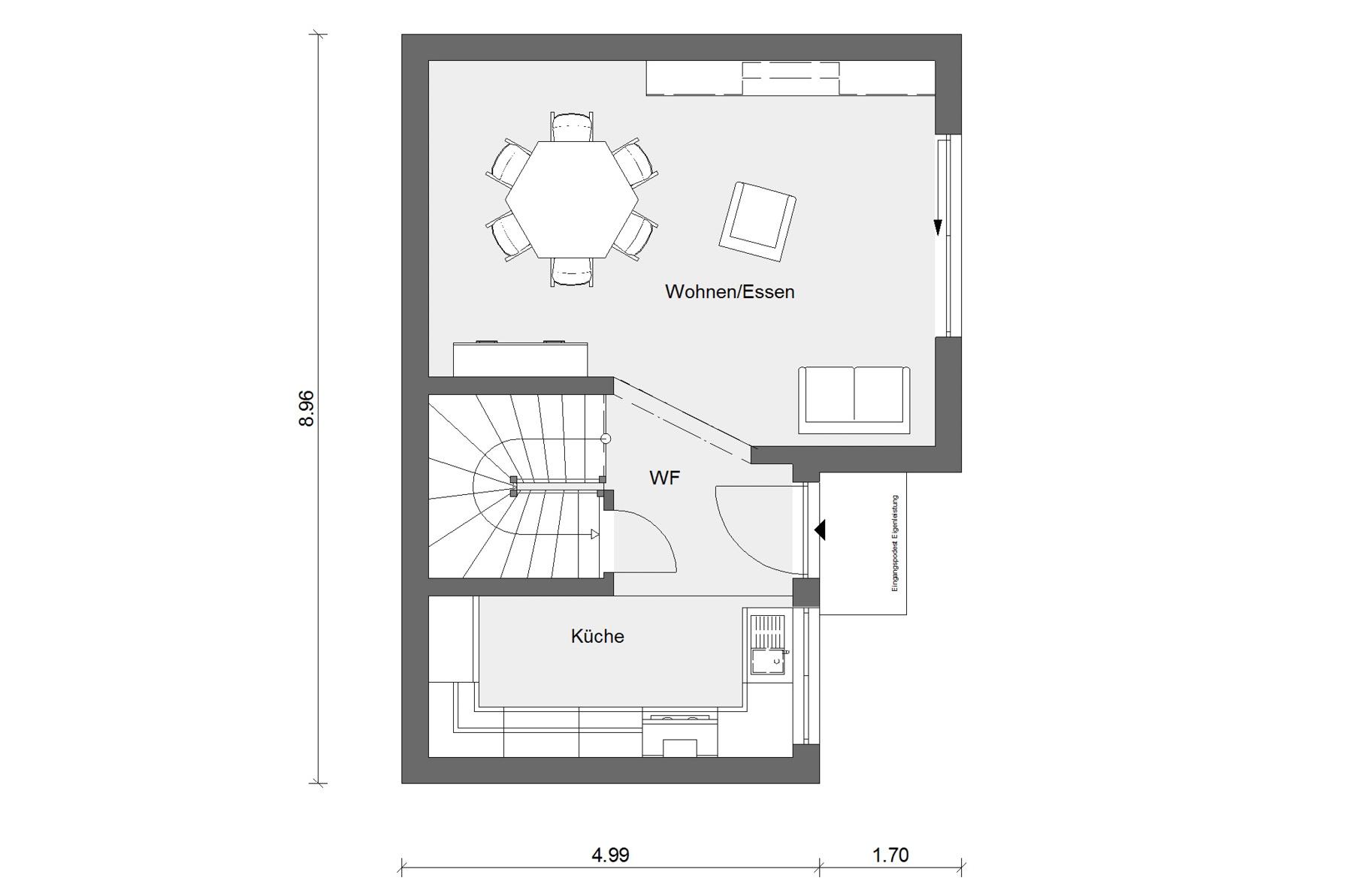 Grundriss Reihenhaus Erdgeschoss