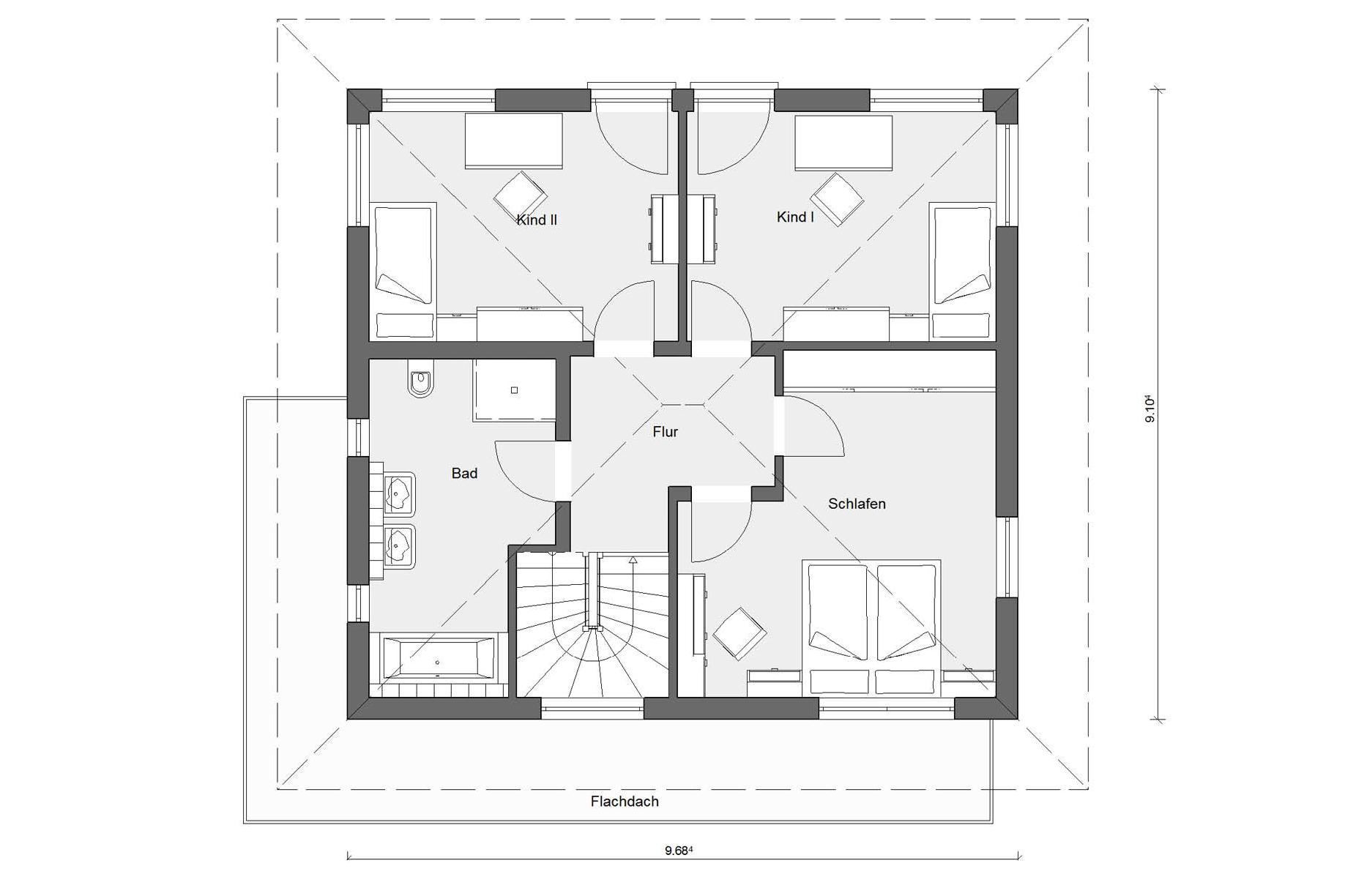 Grundriss Dachgeschoss E 20-144.3 Modernes Stadthaus