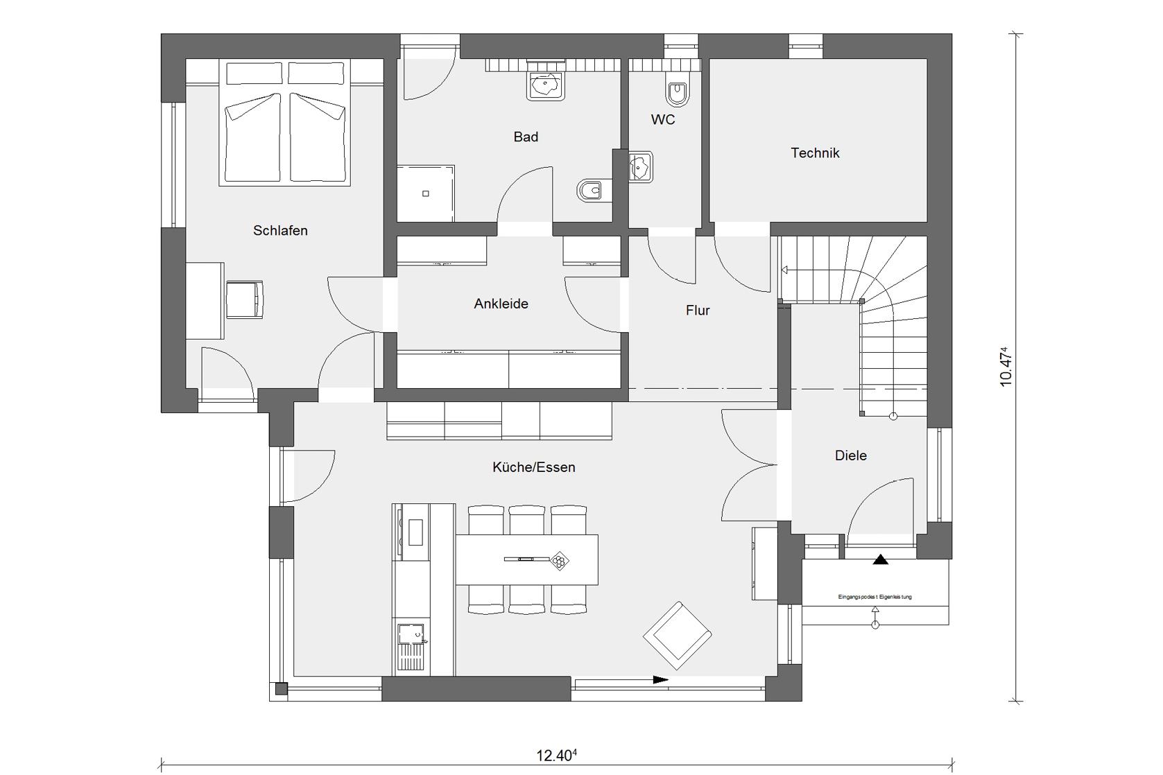 Grundriss Erdgeschoss Kubushaus E 20-189.31