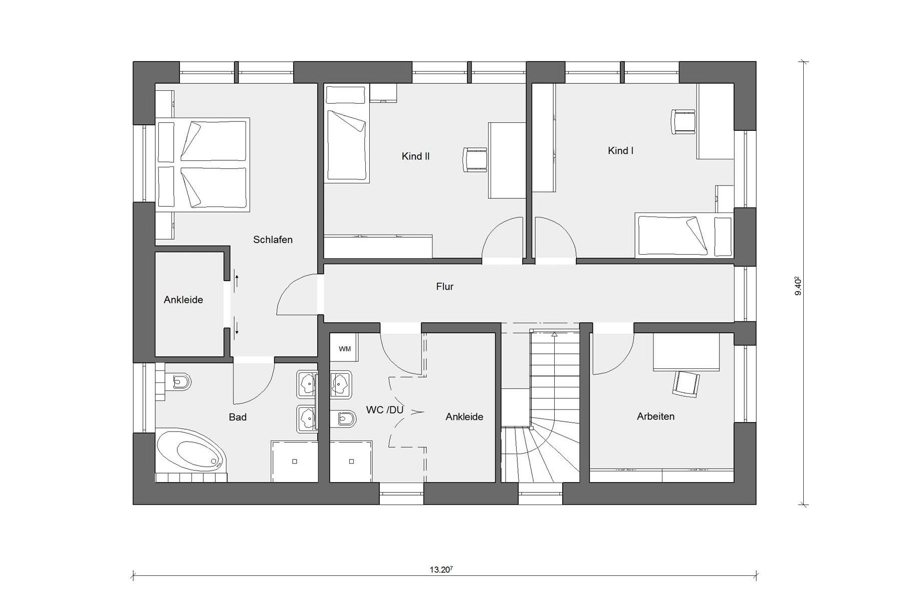 Plan d'étage grenier Maison écoénergétique E 20-196.1