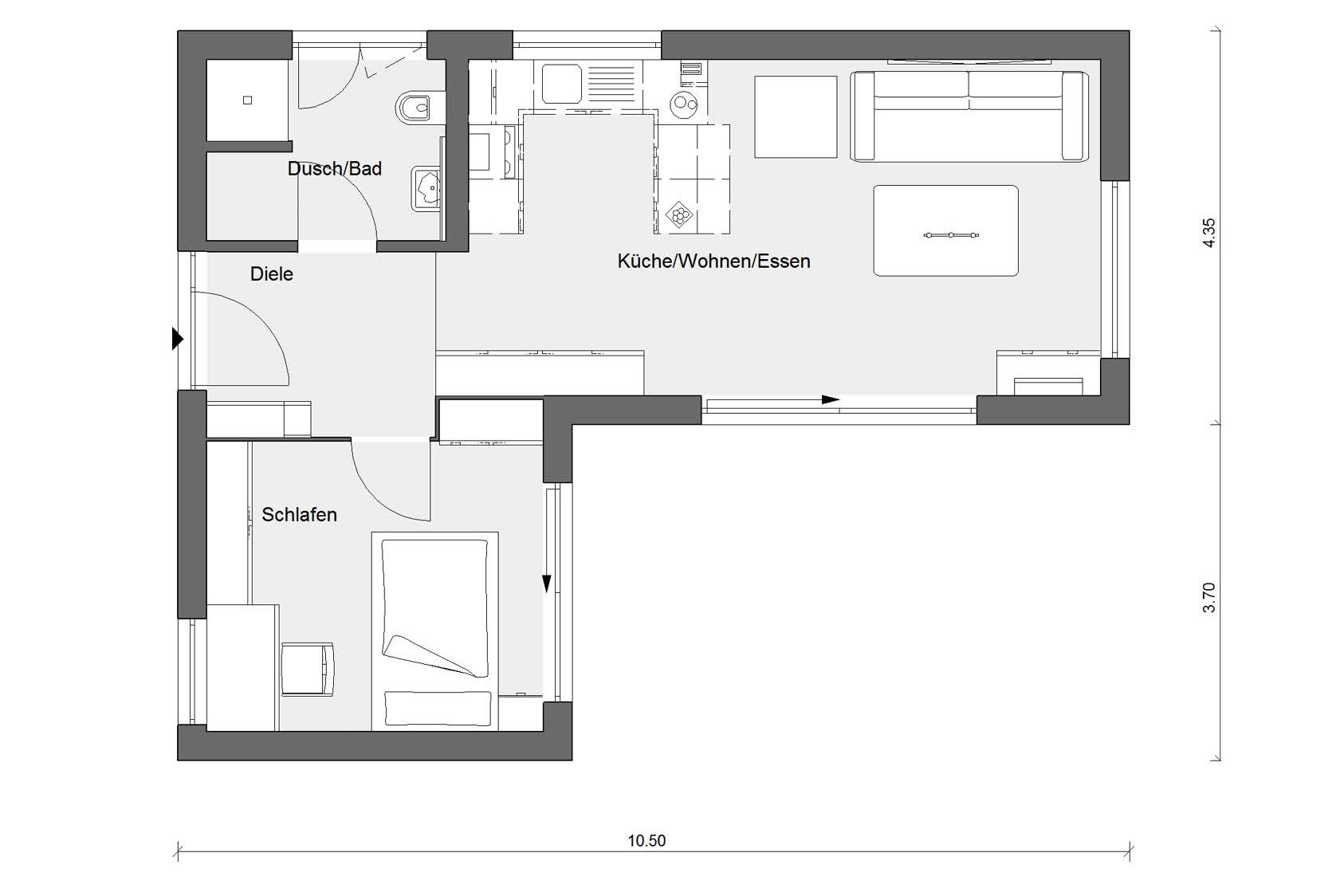 Plan d'étage rez-de-chaussée F 10-049.9