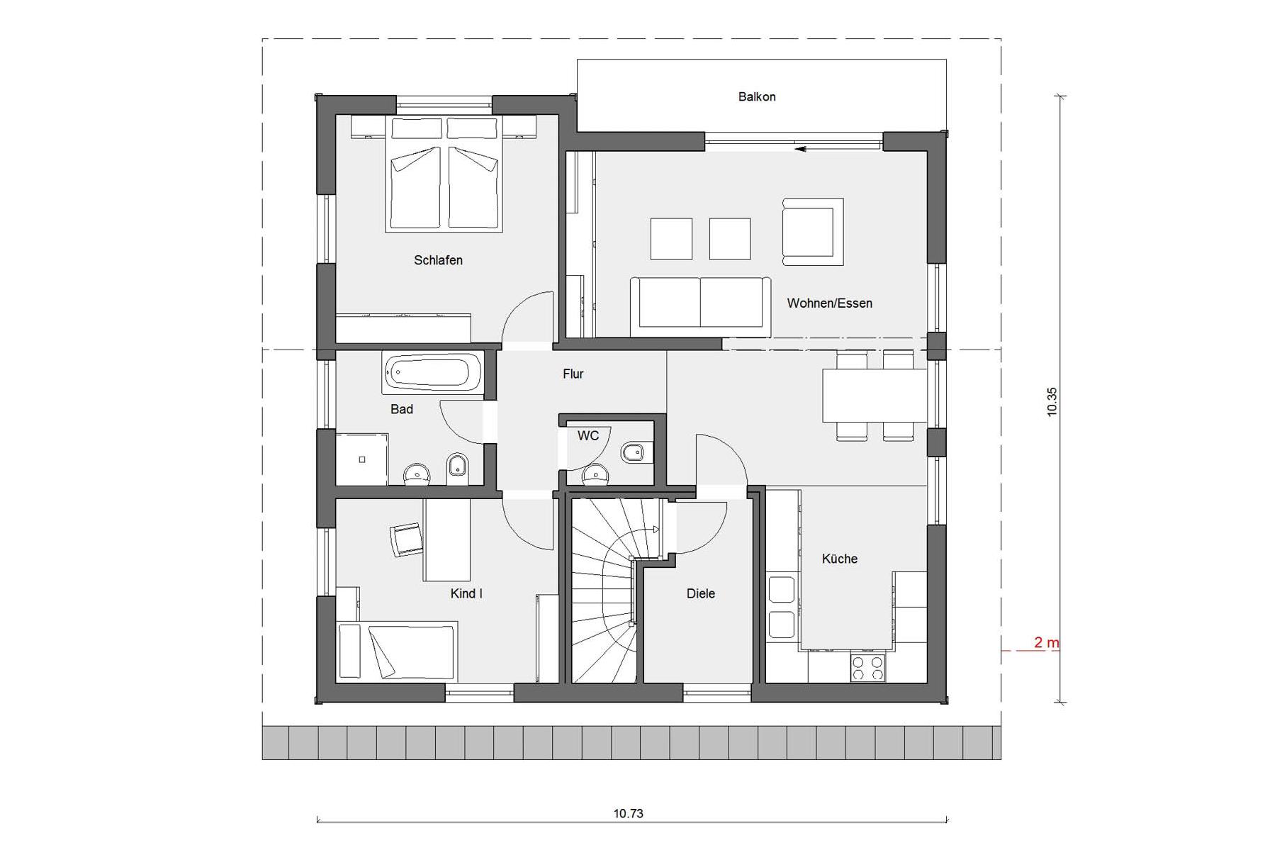 Pianta soffitta -  Casa generazionale prefabbricata M 15-180.2