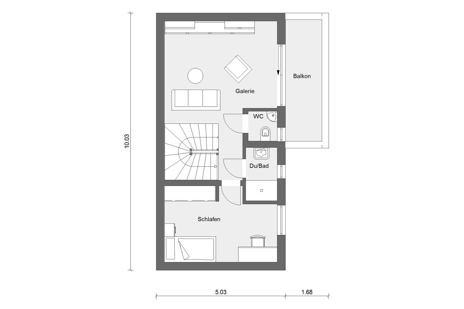 Grundriss Reihenhaus Dachgeschoss