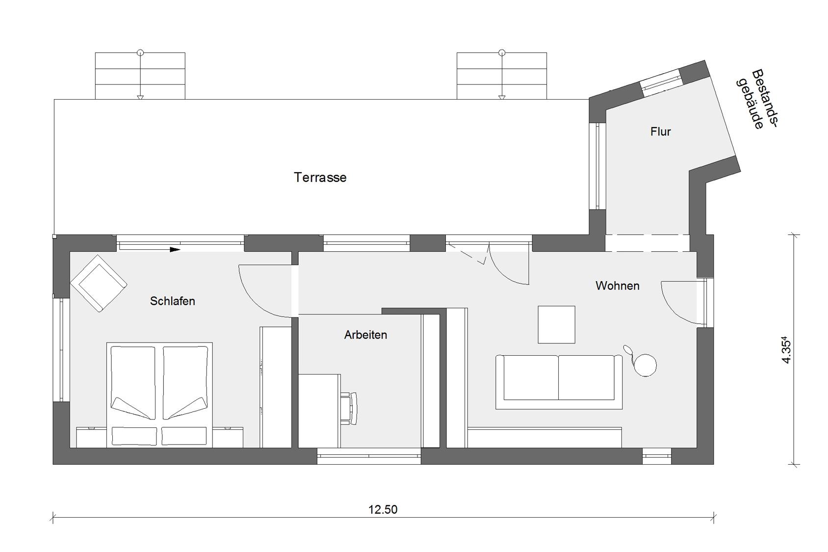 Grundriss Minihaus Anbau