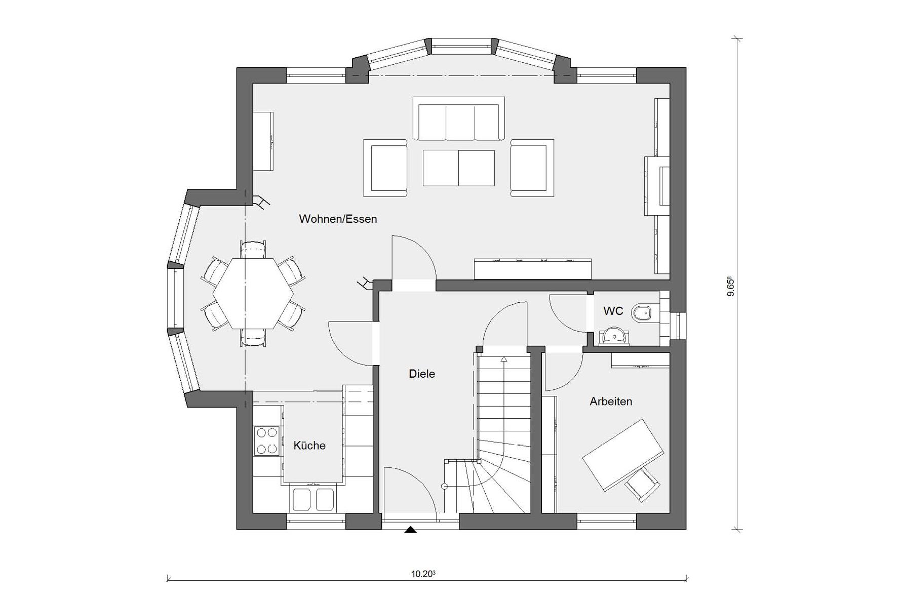 Pianta pianterreno Casa in moderno stile country house