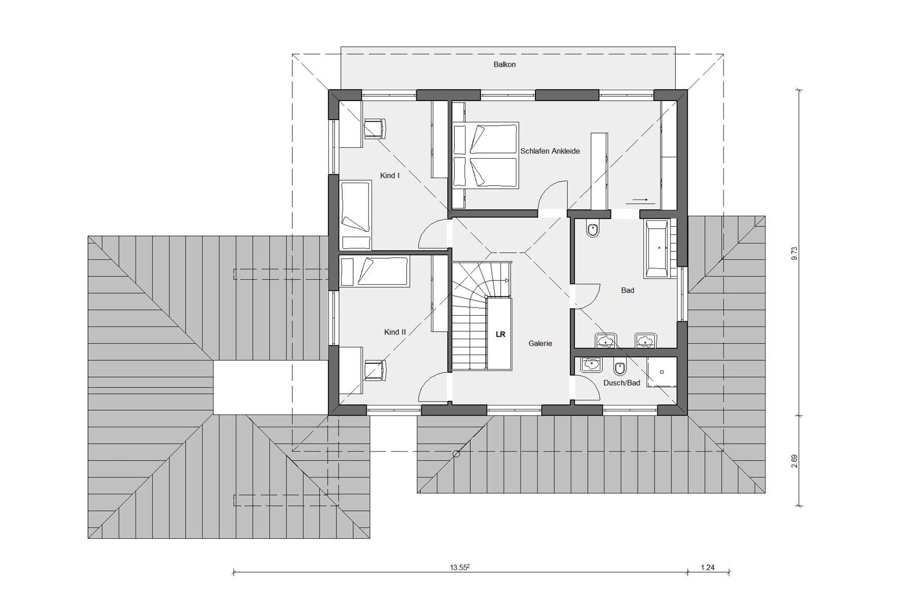 Grundriss Dachgeschoss Schwörer-Musterhaus in Wadern-Nunkirchen