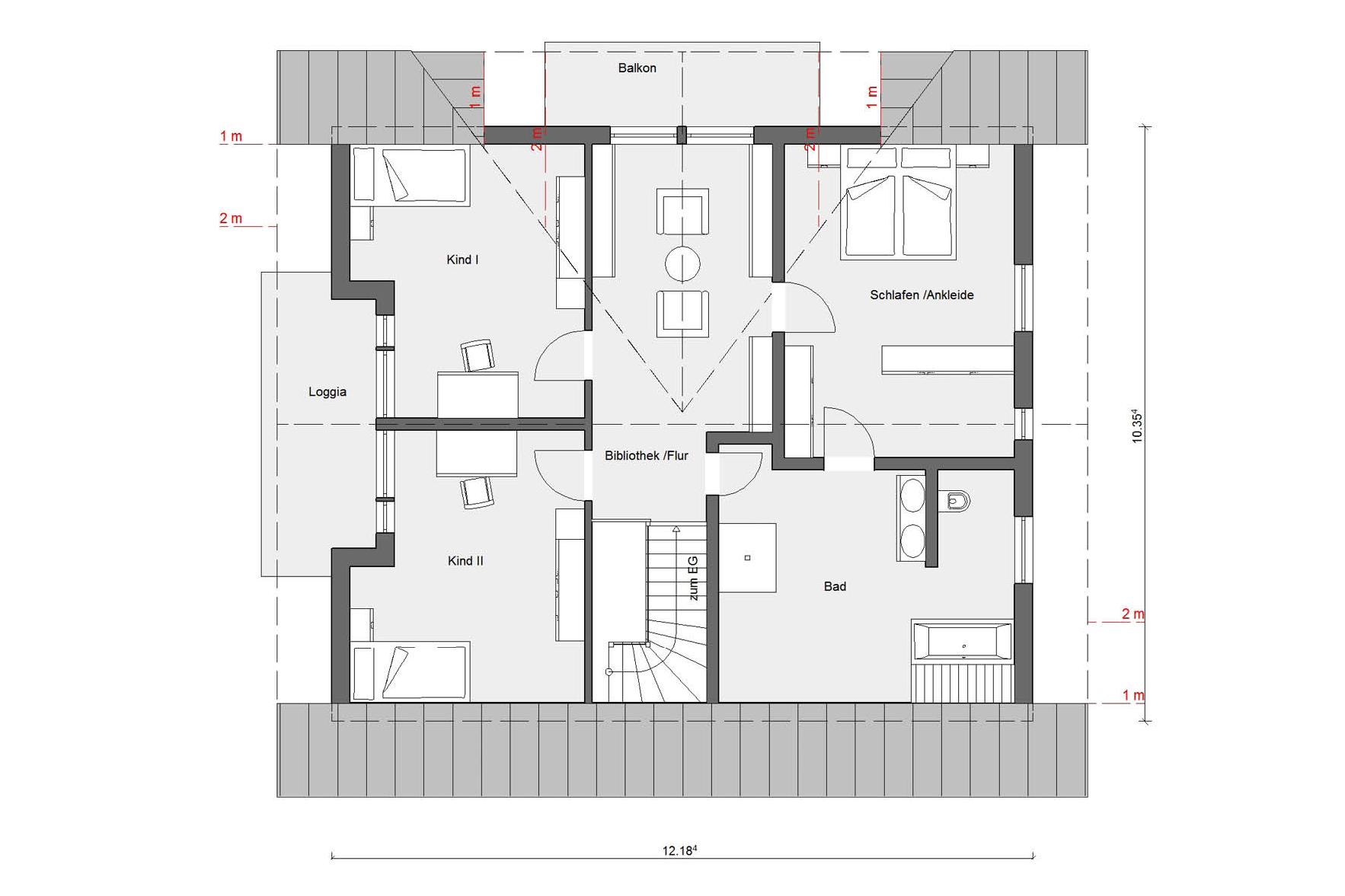 Grundriss Dachgeschoss E 15-205.1 Haus mit Wintergarten