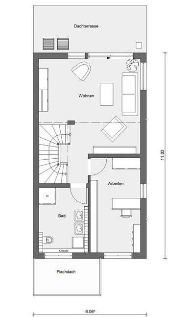 Grundriss Reihenhaus Fertighaus Obergeschoss