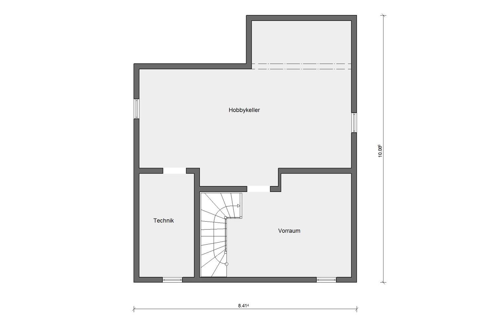 Kellergeschoss Grundriss E 15-126.7 Attraktive Architektur