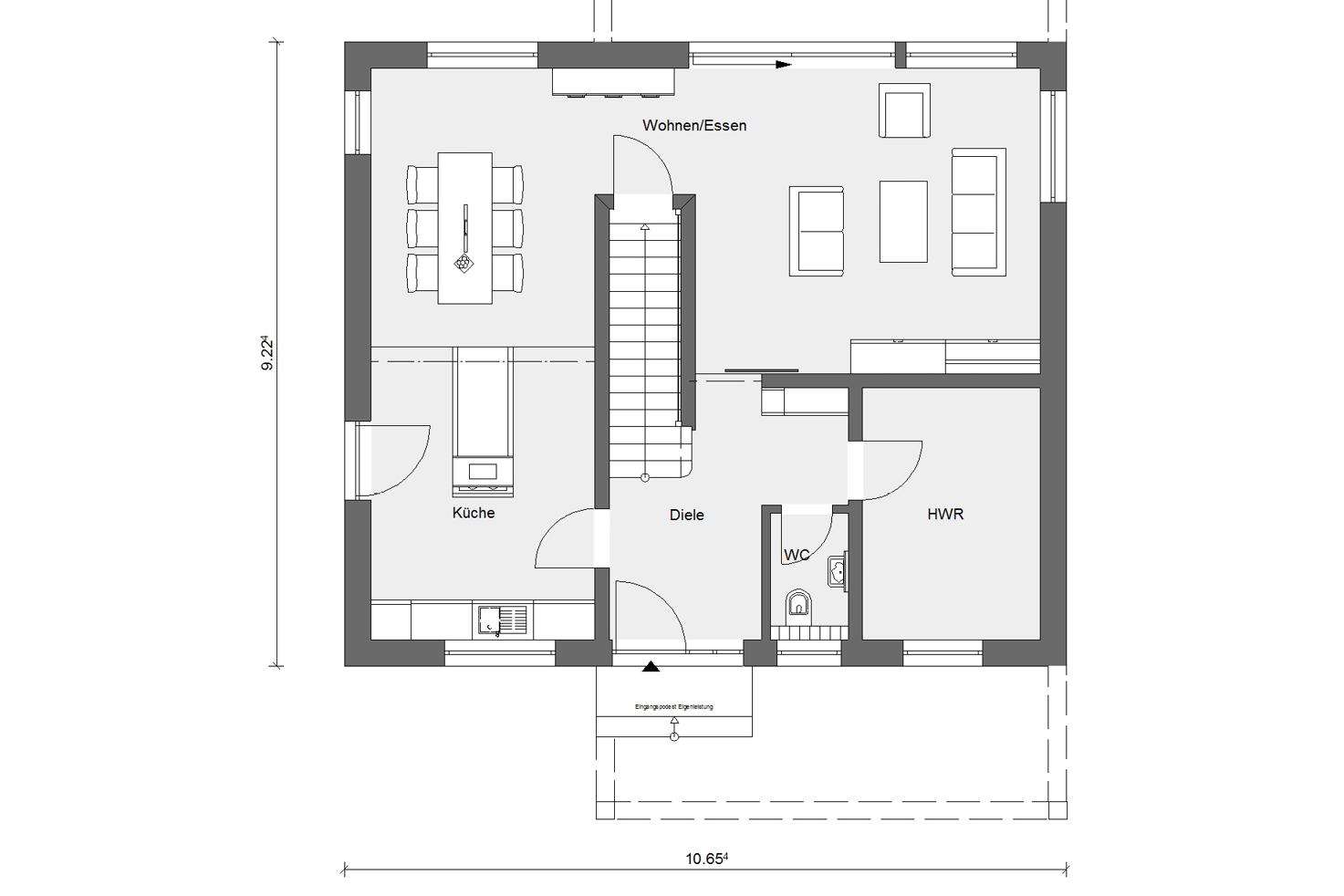 Grundriss Erdgeschoss E 20-156.5 SCHÖNER WOHNEN-Haus