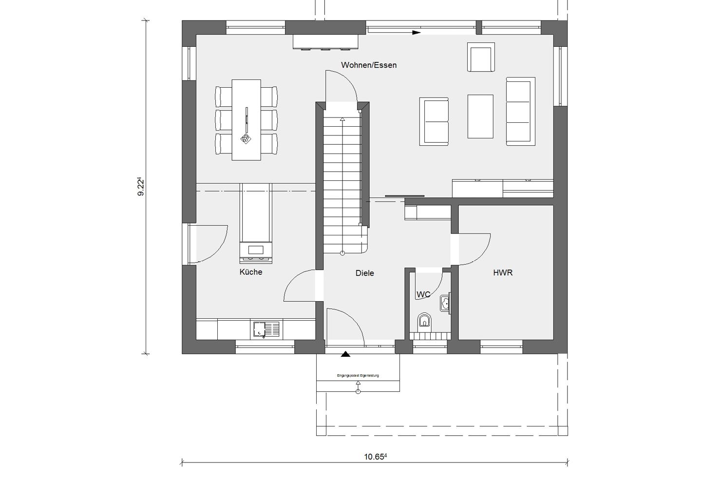 Grundriss Erdgeschoss E 20-156.5 SCHÖNER WOHNEN-Haus