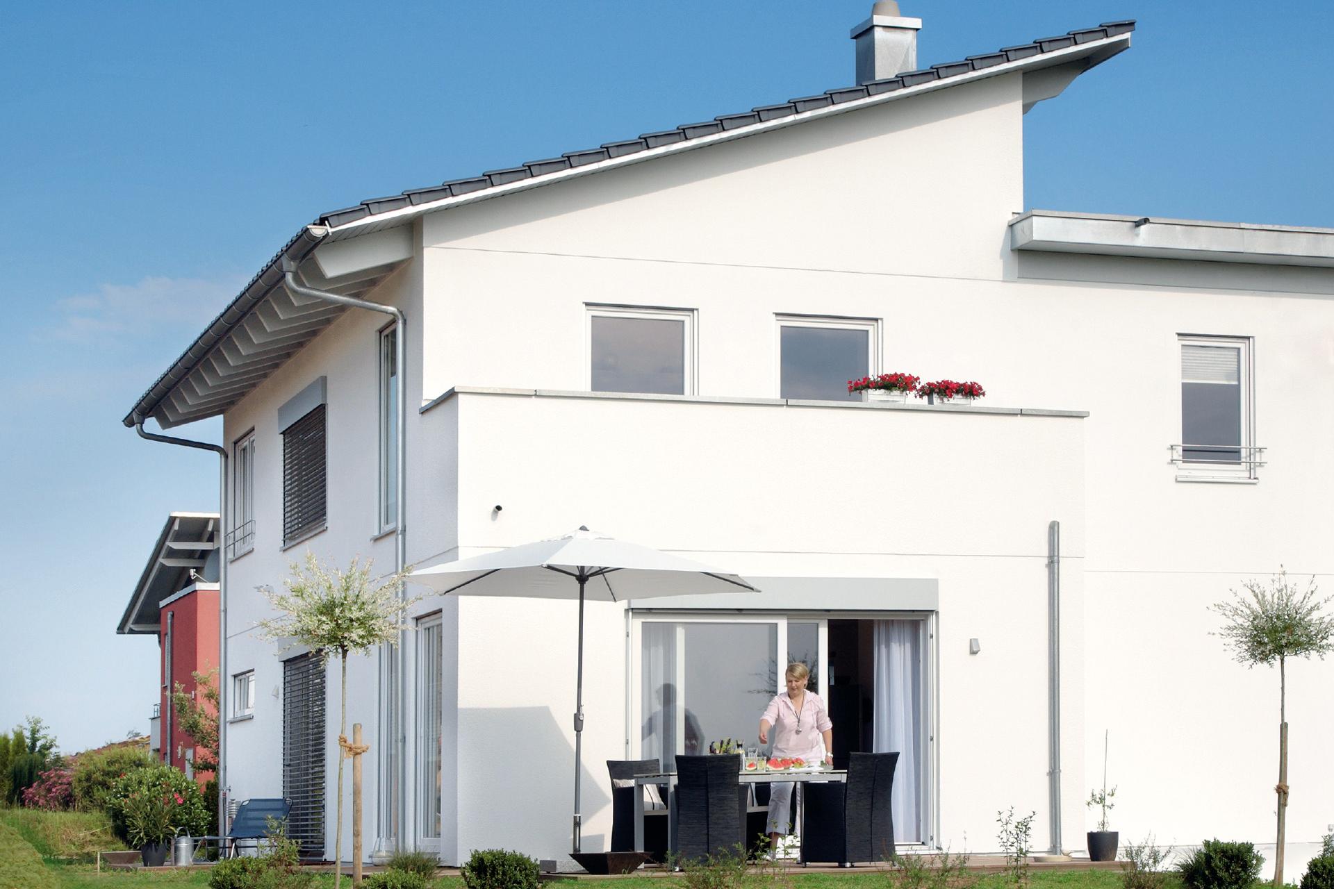 Maison jumelée avec un toit à une pente