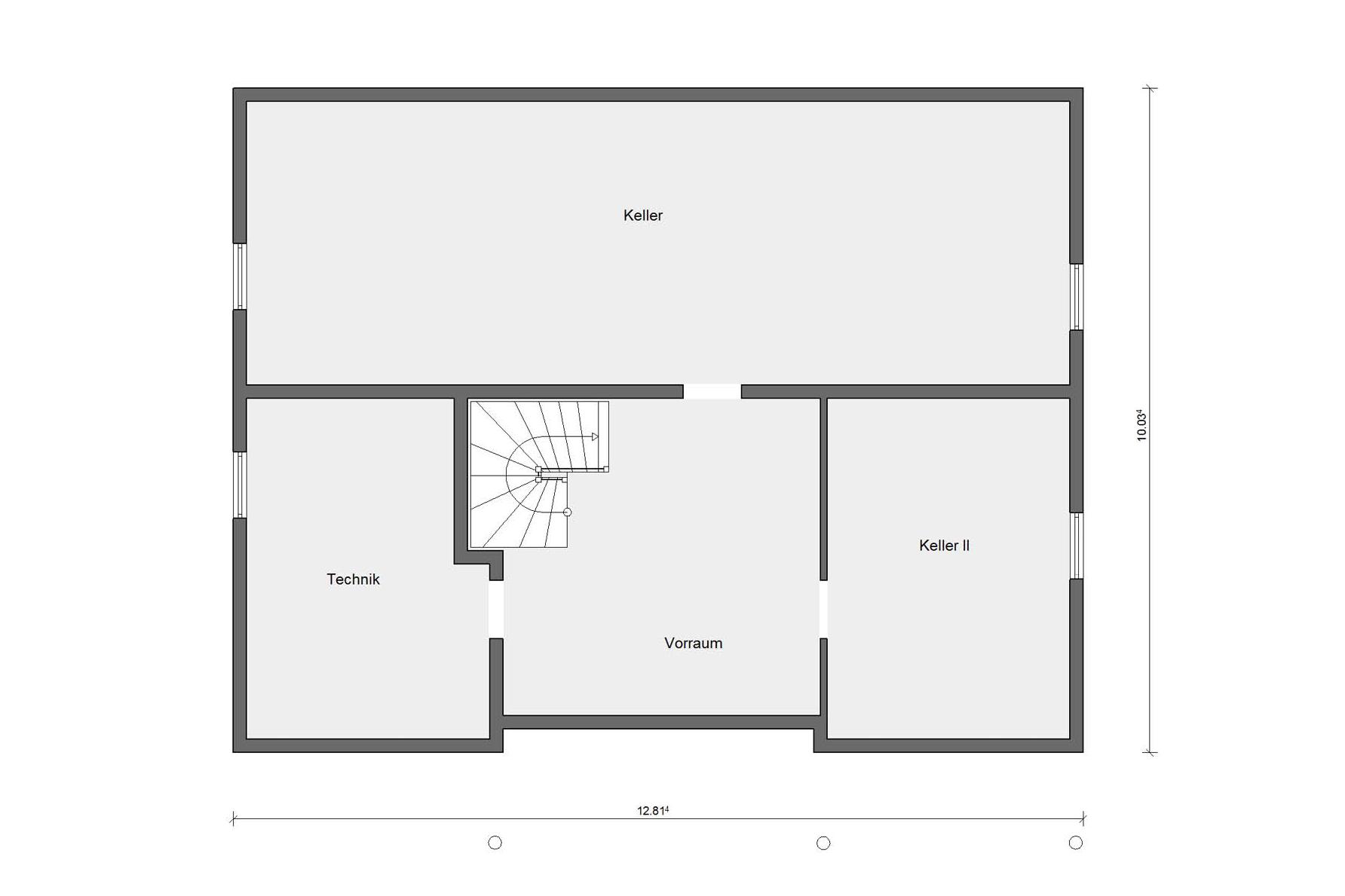 [Translate to Français:] Grundriss Kellergeschoss mediterrane Stadtvilla E 20-204.1