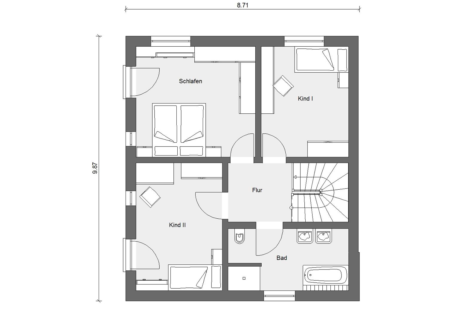 Grundriss Doppelhaus E 15-135.6