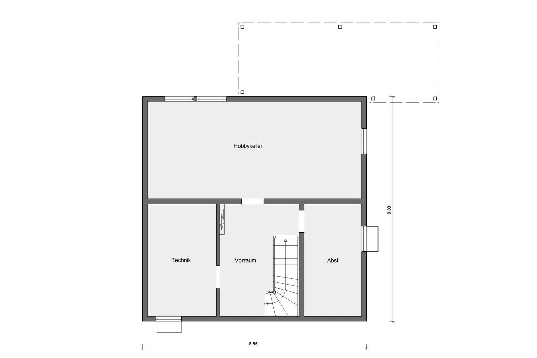 Plan d'étage cave D 15-134.1 Maison jumelée dans le style suédois