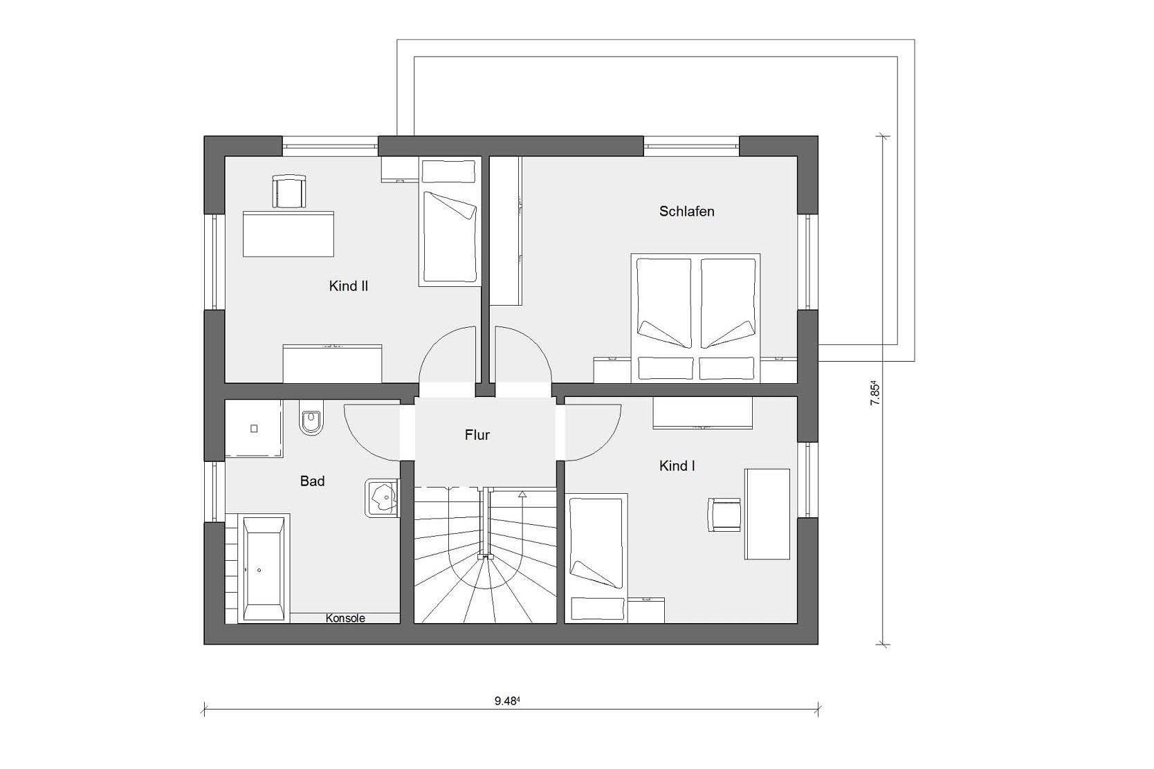 Plan d'étage grenier  E 20-120.1 villa urbaine