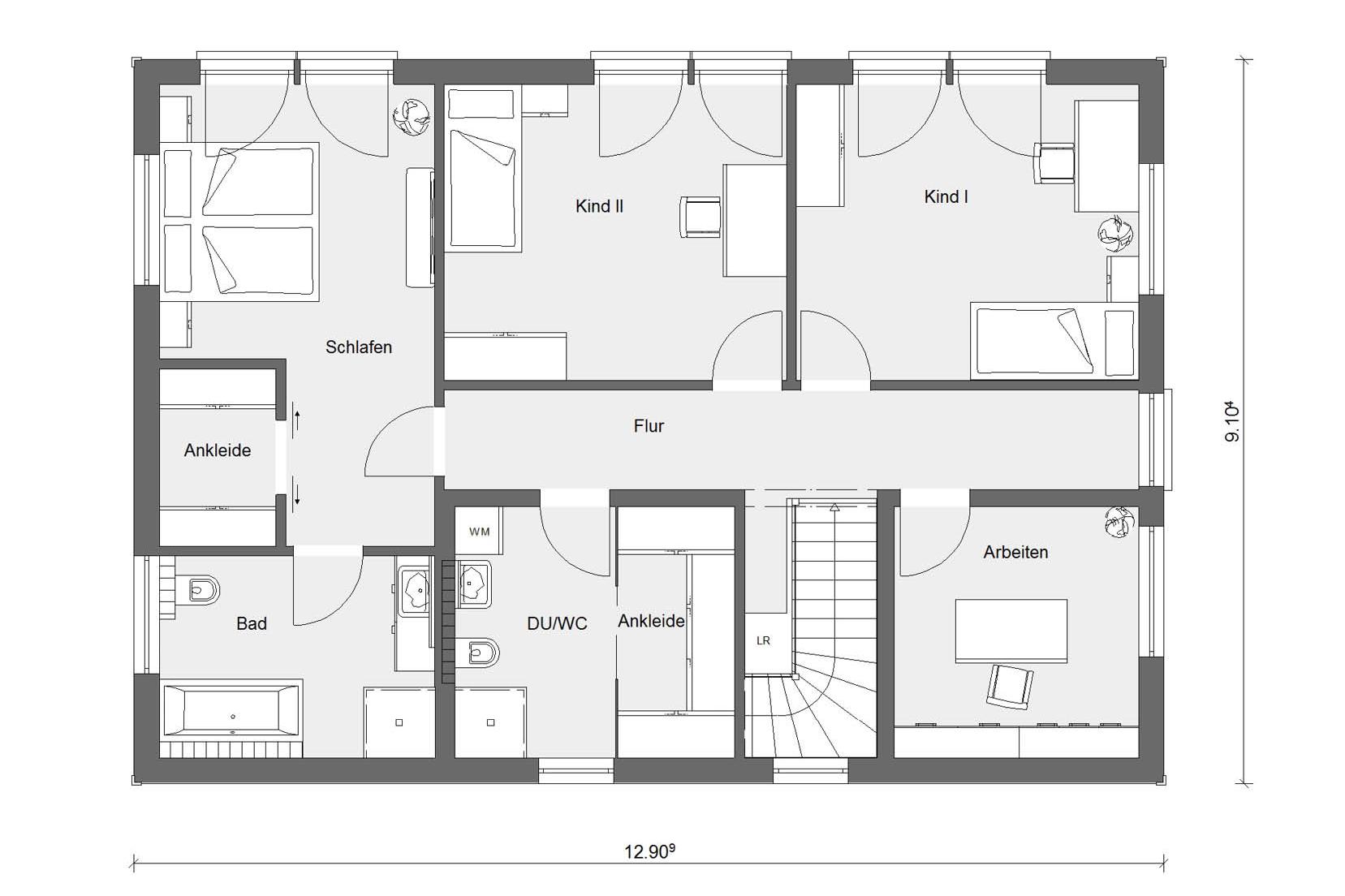 Grundriss Dachgeschoss Energiesparhaus E 20-196.2