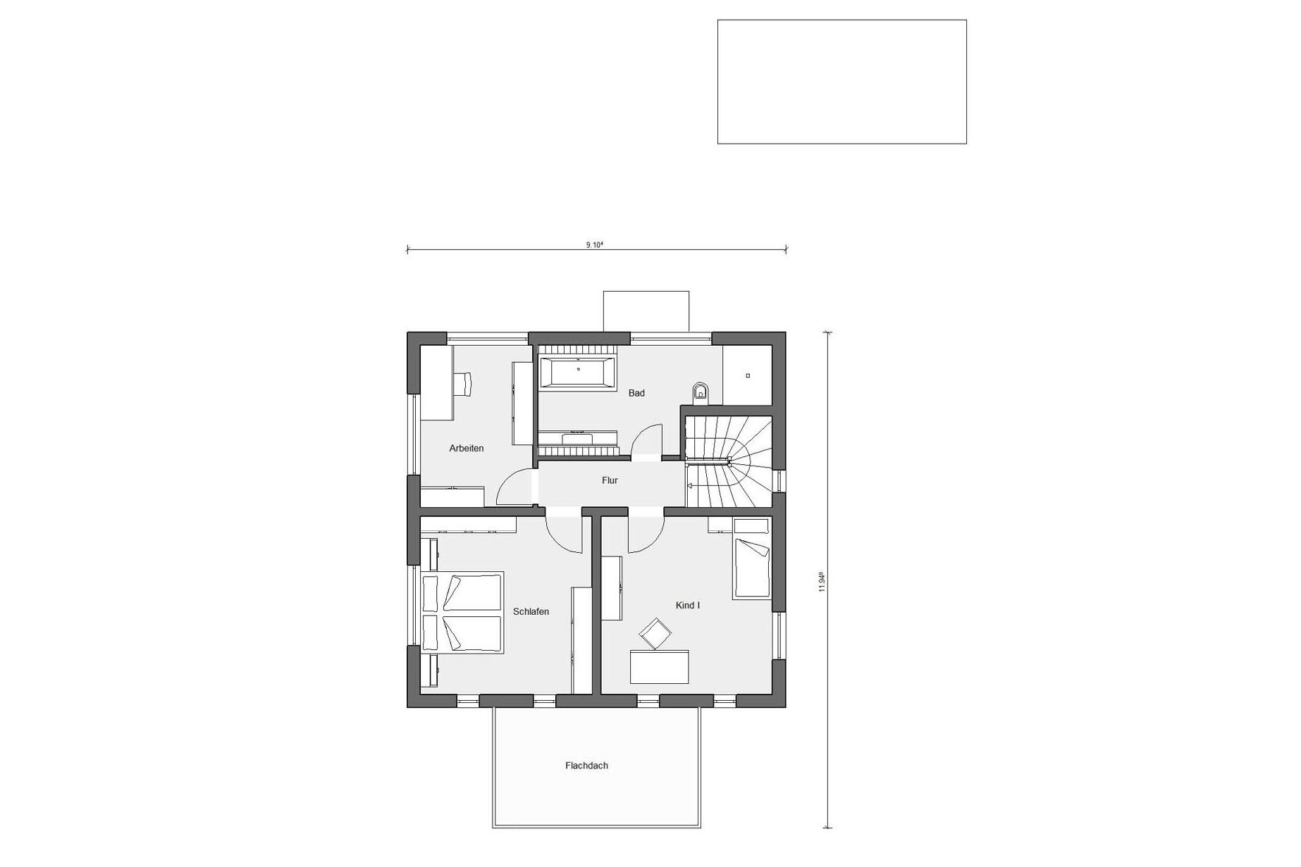 [Translate to Français:] Grundriss Dachgeschoss E 20-136.2 Individuelle Villa