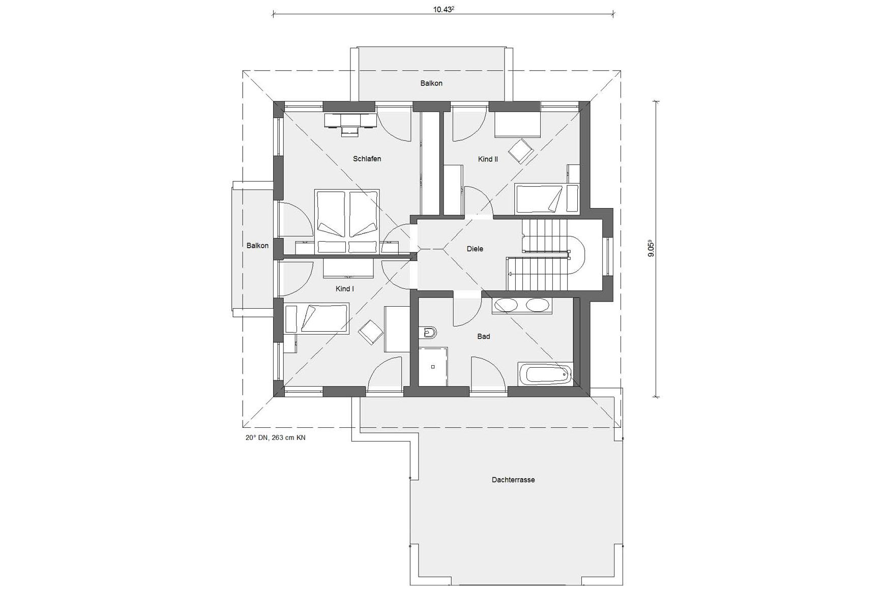 Grundriss Dachgeschoss E 20-159.10