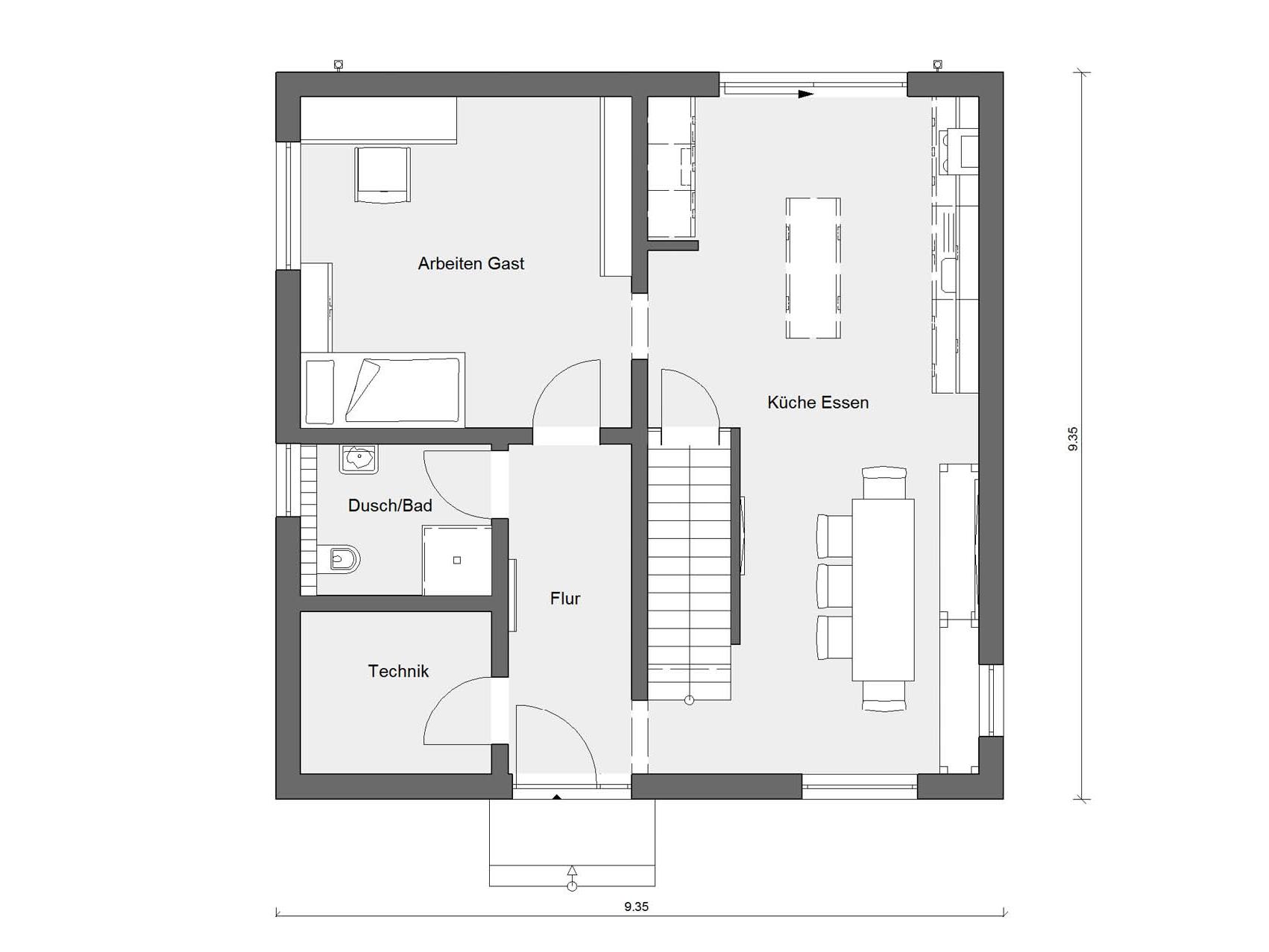 Rez-de-chaussée Plan de la maison SCHÖNER WOHNEN MONO