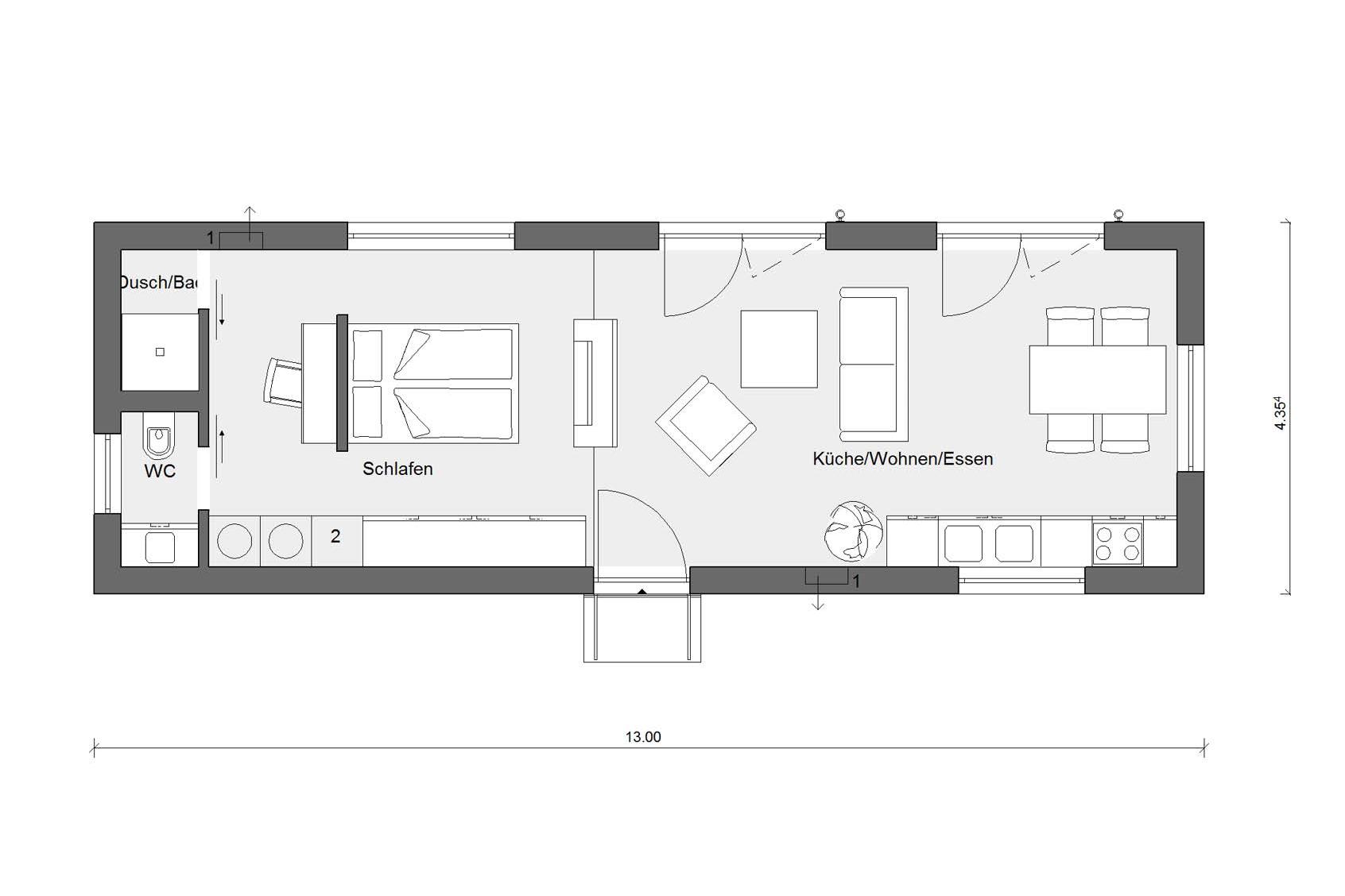 [Translate to Français:] Grundriss Penthouse Wohnung F 10-045.1