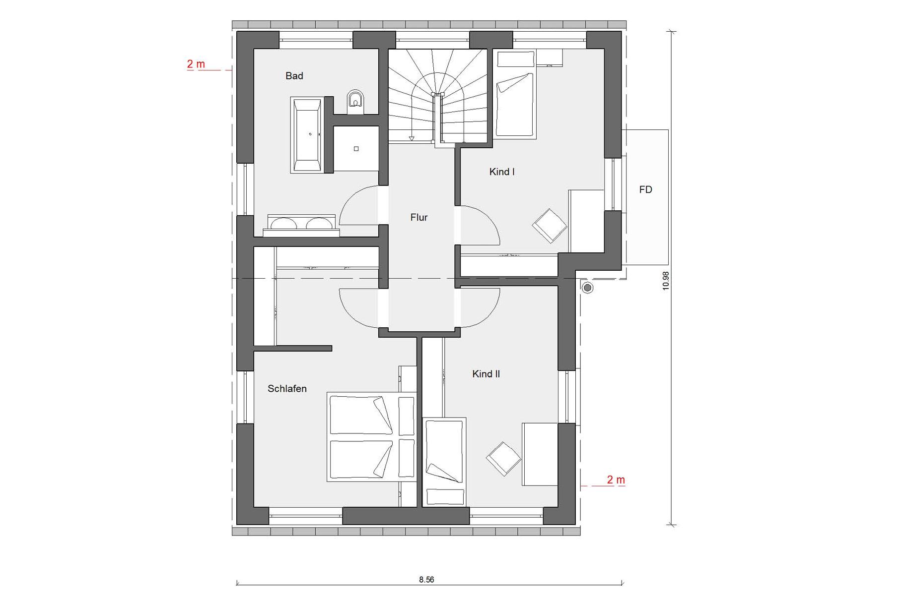 Plan d'étage grenier E 15-139.8 Maison énergetique