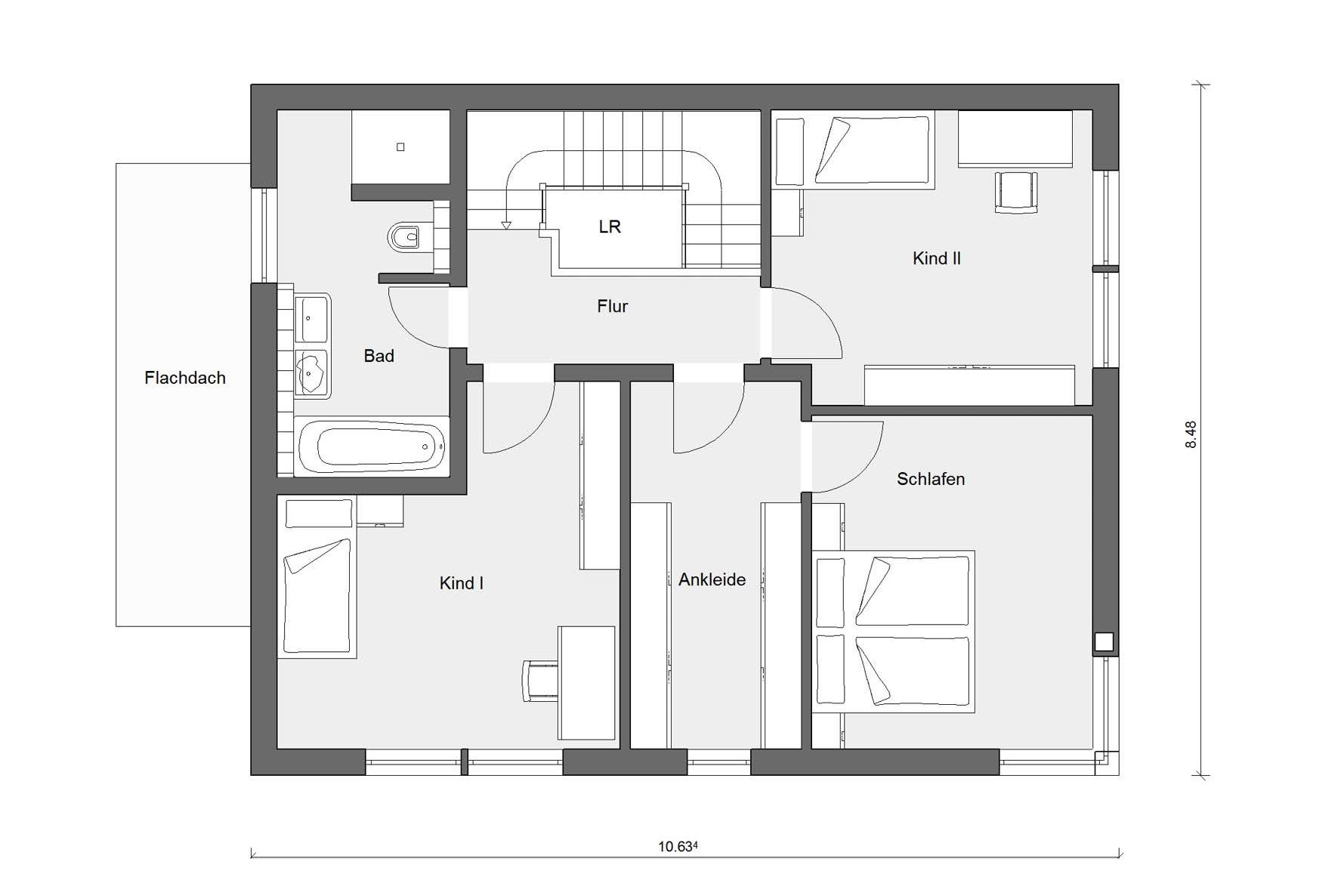 Attic floor plan house in red E 20-148.6