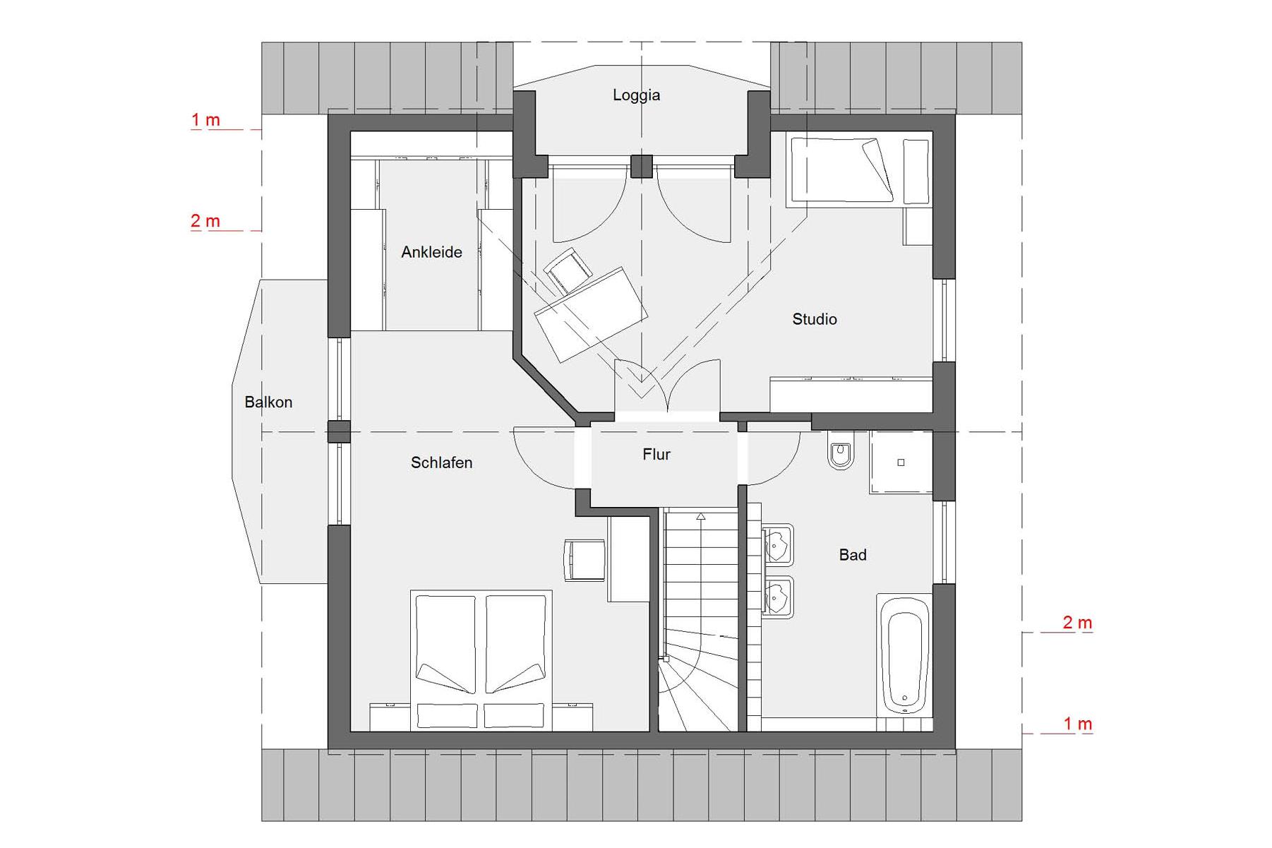 Plan d'étage grenier Maison campagnard E15-137.2