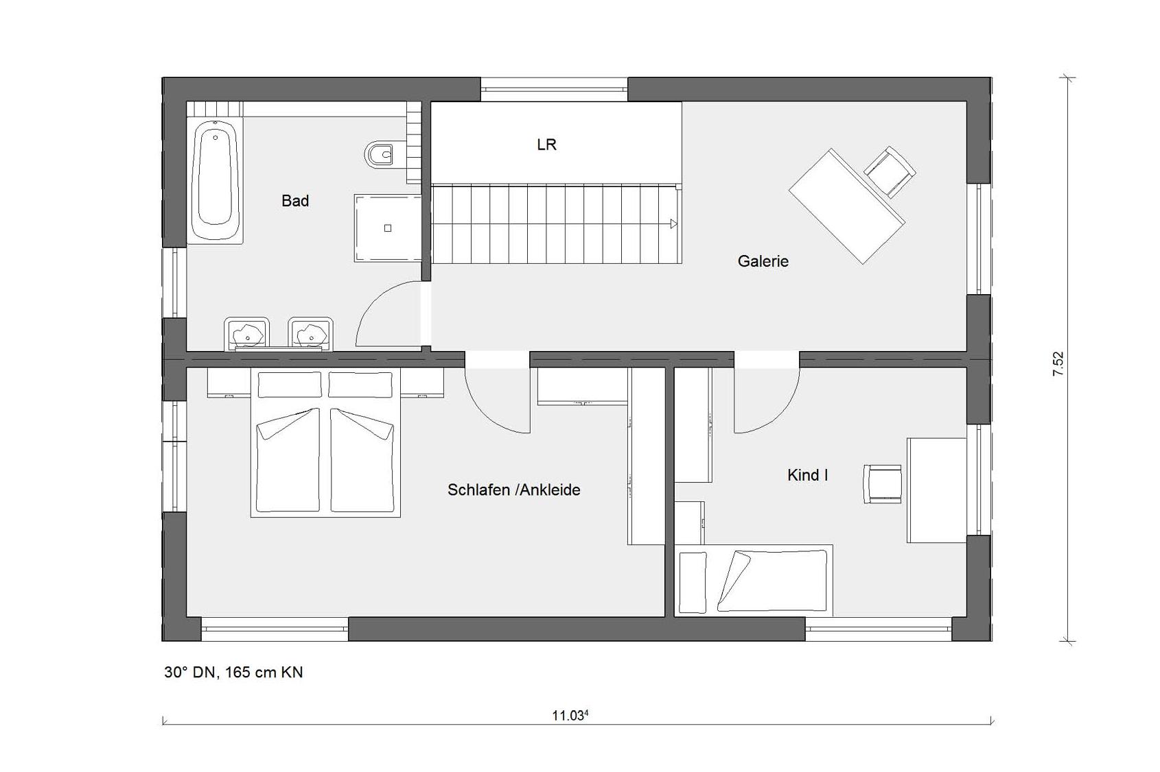 Schmaler Grundriss | E 15-133.6 | SchwörerHaus