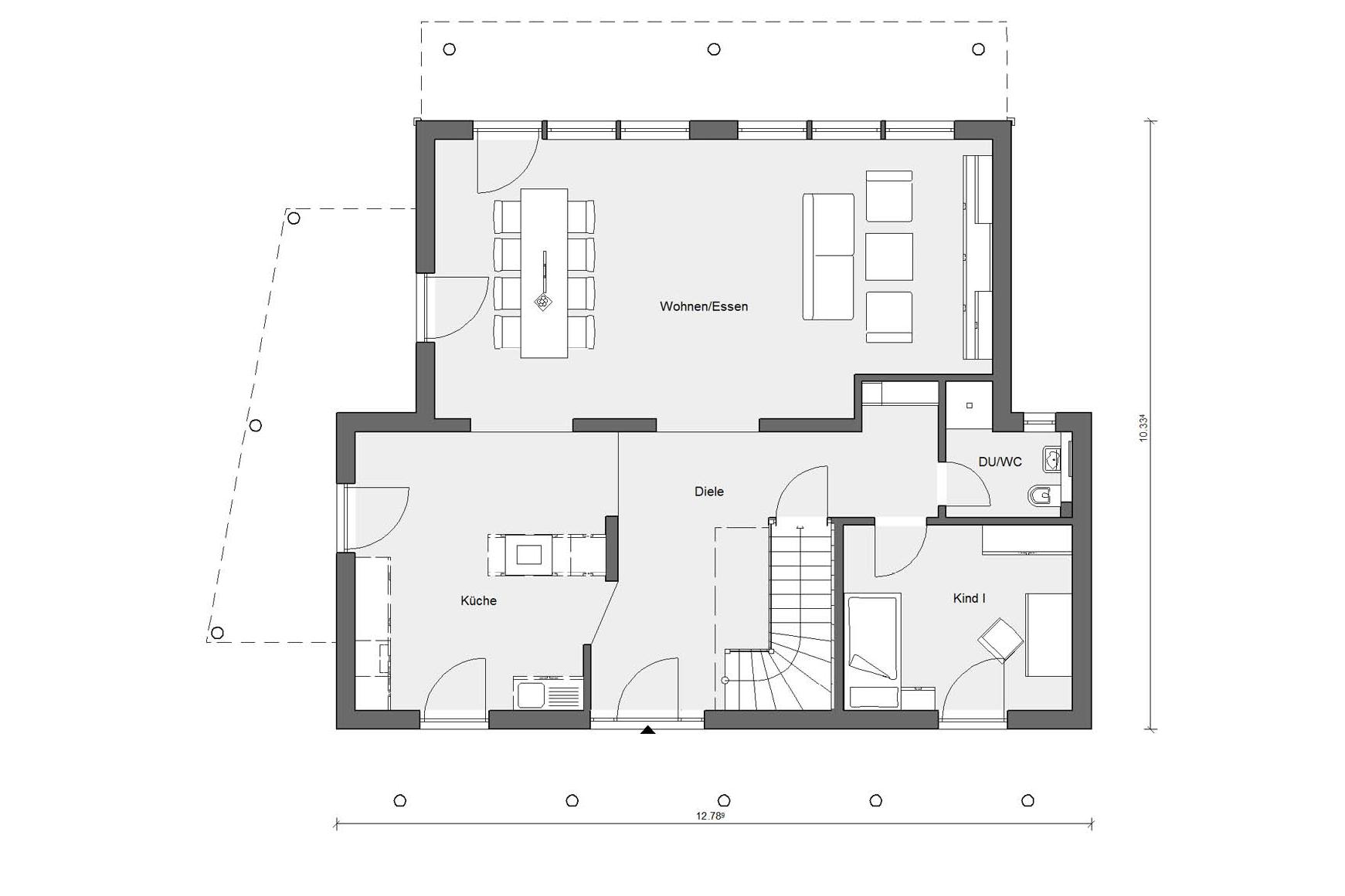 Plan d'étage rez-de-chaussée E 15-199.1 Youg Family Home 2