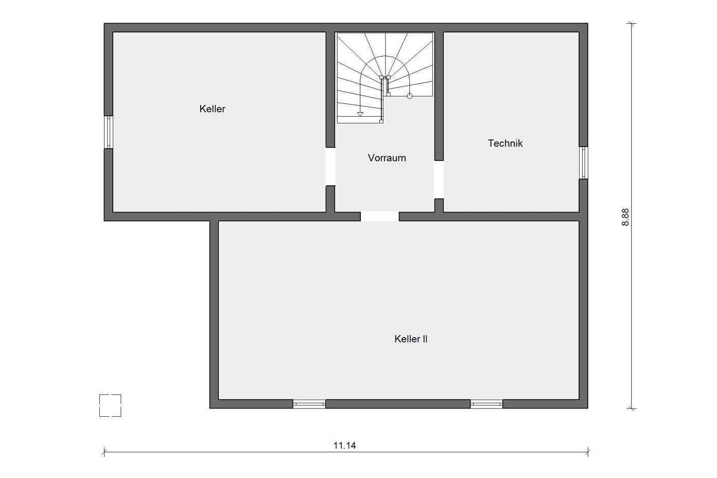 Plan d'étage cave E 15-153.2 Maison individuelle avec garage double
