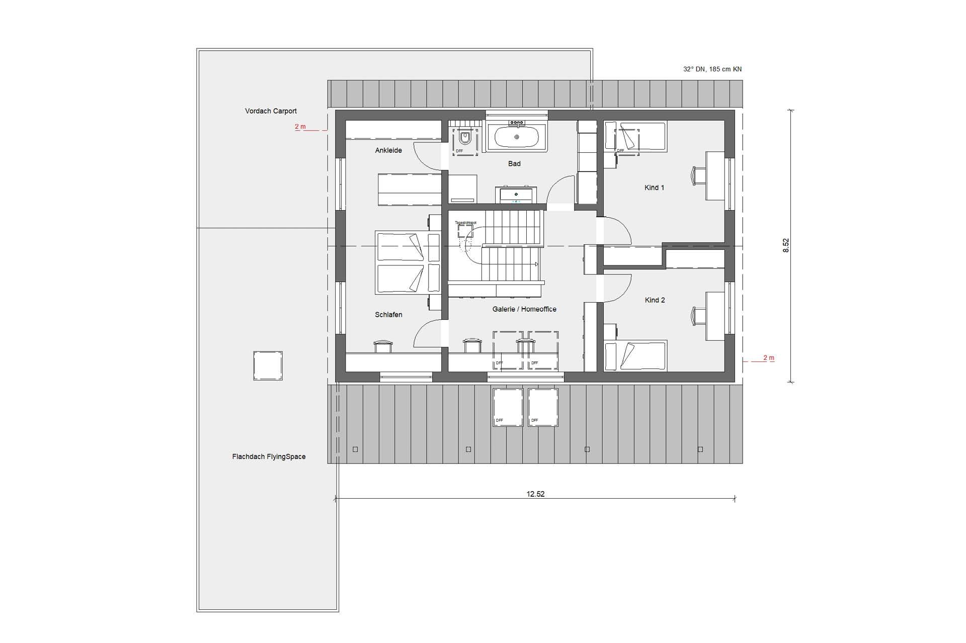 Attic floor plan show house Aenne