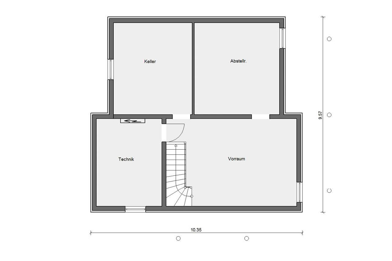 Grundriss Kellergeschoss E 15-145.1 