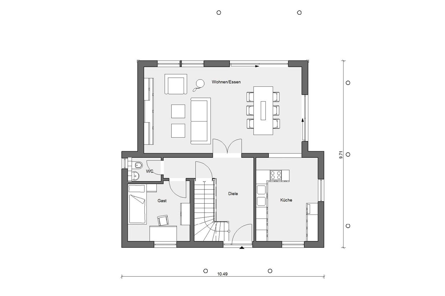 Plan d'étage rez-de-chaussée E 15-145.1 