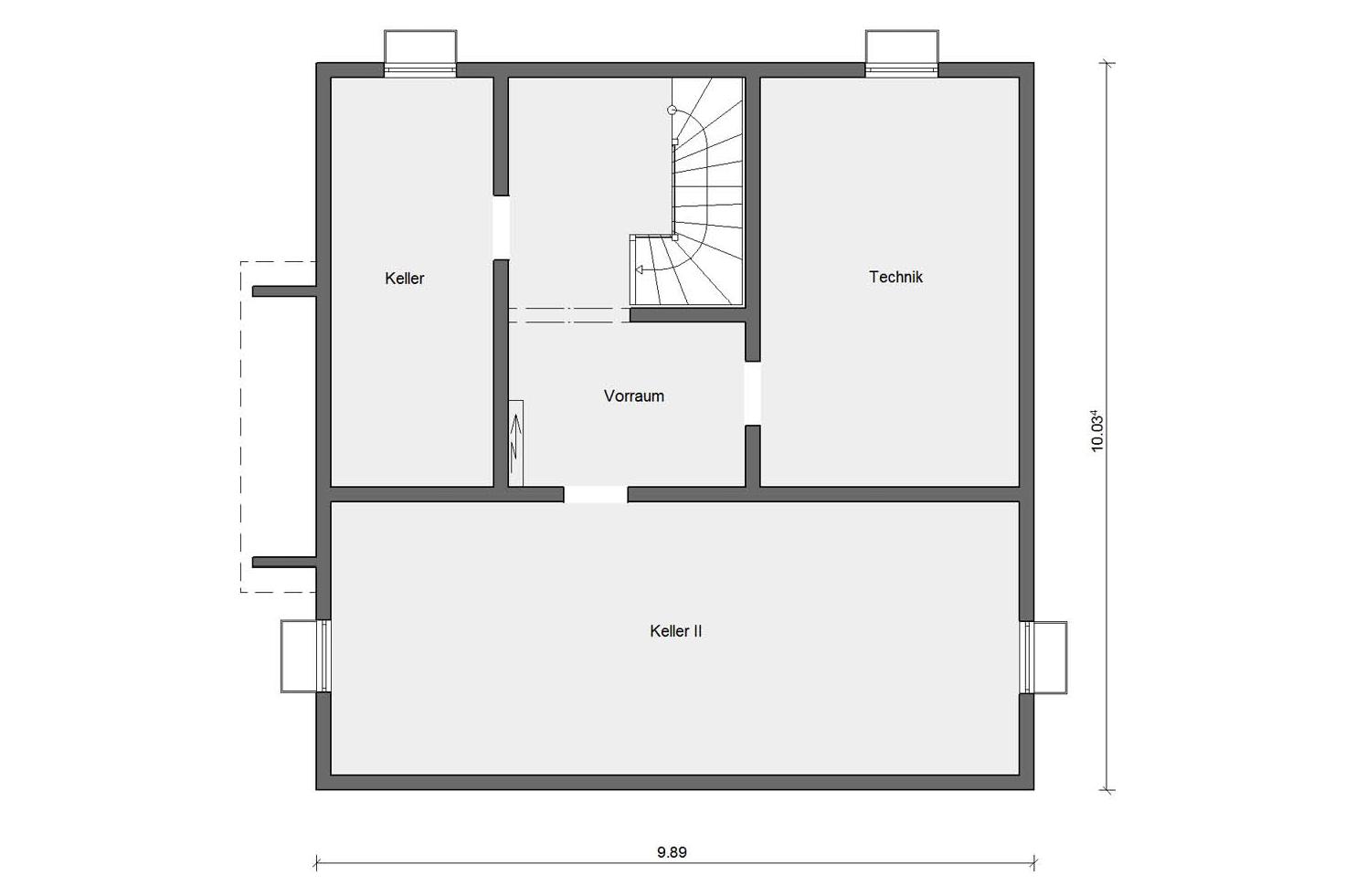 [Translate to Français:] Grundriss Kellergeschoss M 15-179.2 Einfamilienhaus mit Studiowohnung