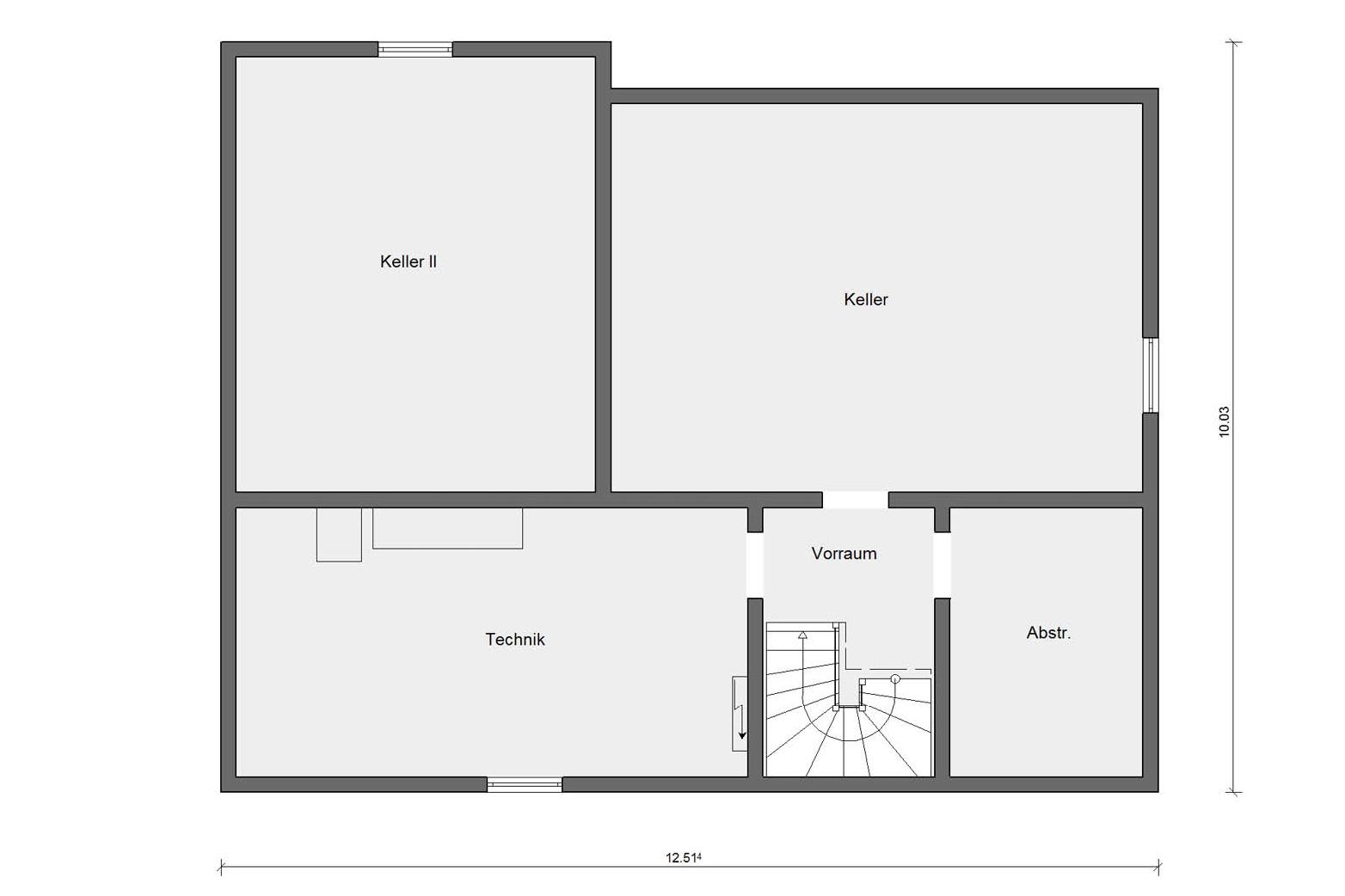Plan d'étage cave E 10-109.2 Maison avec toit en croupe