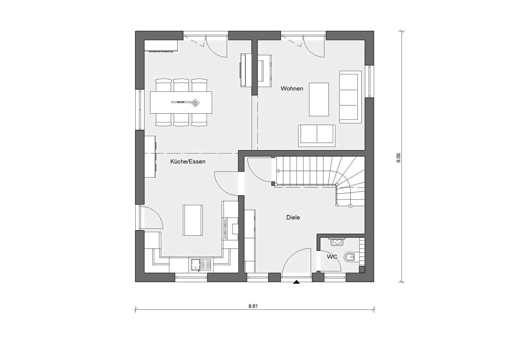 Grundriss Erdgeschoss E 15-128.8 Modernes Landhaus