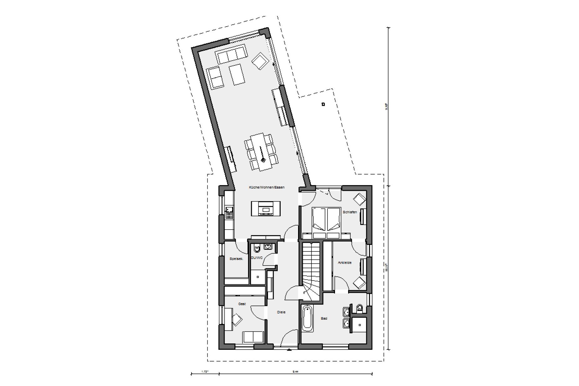 Grundriss Bungalow mit 114 qm